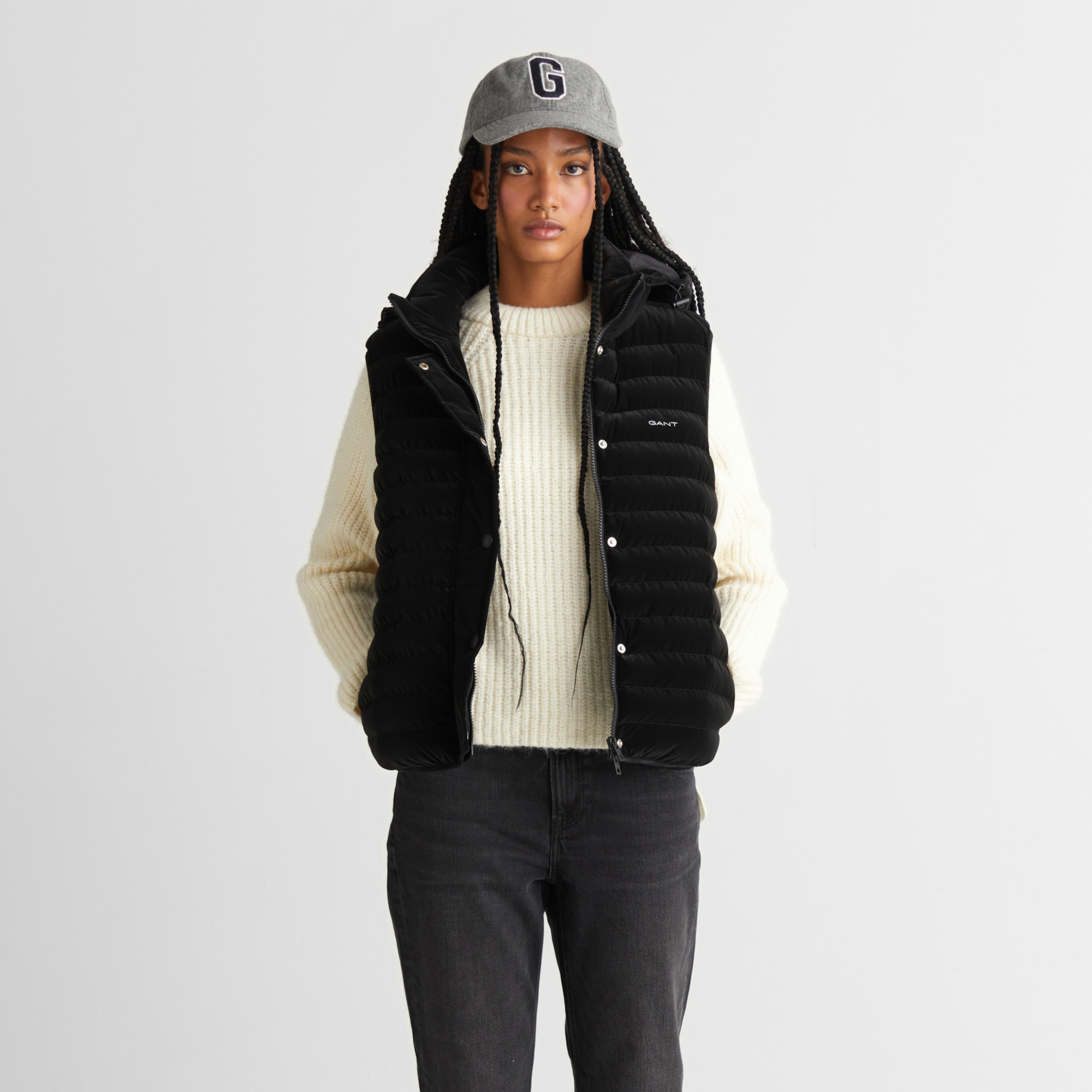 GANT Kadın Siyah Regular Fit Yelek