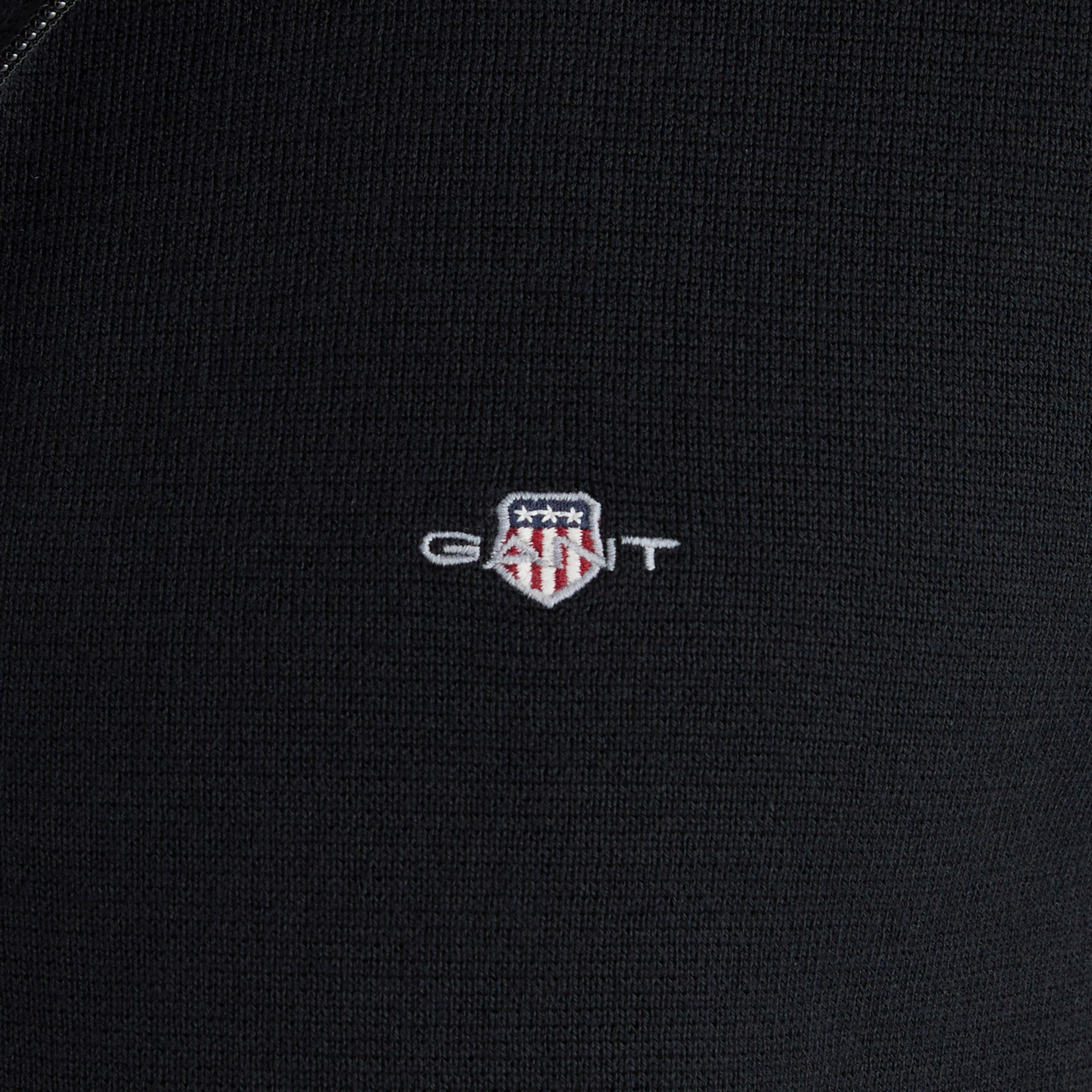 GANT Erkek Siyah Regular Fit Fermuarlı Triko