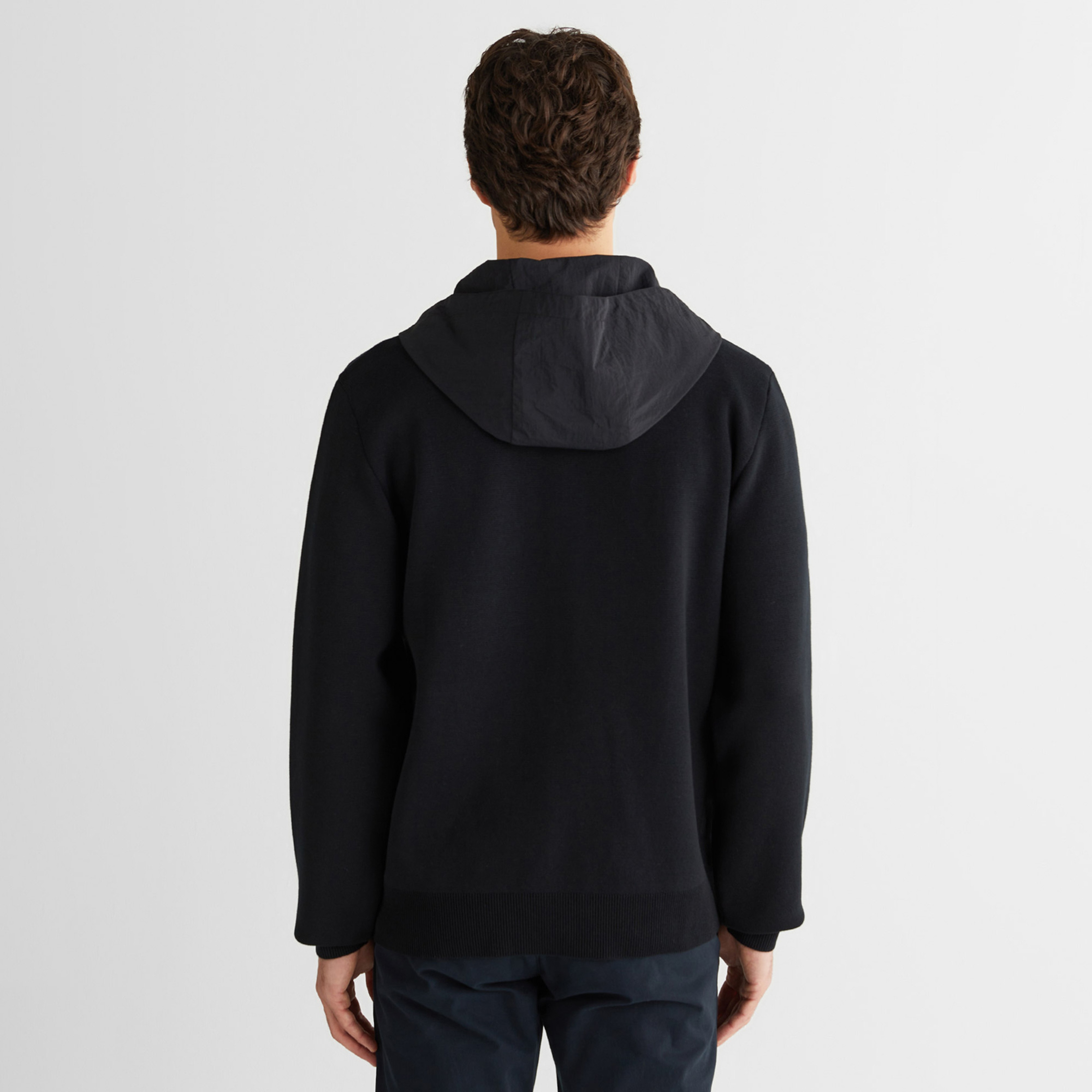 GANT Erkek Siyah Regular Fit Fermuarlı Triko