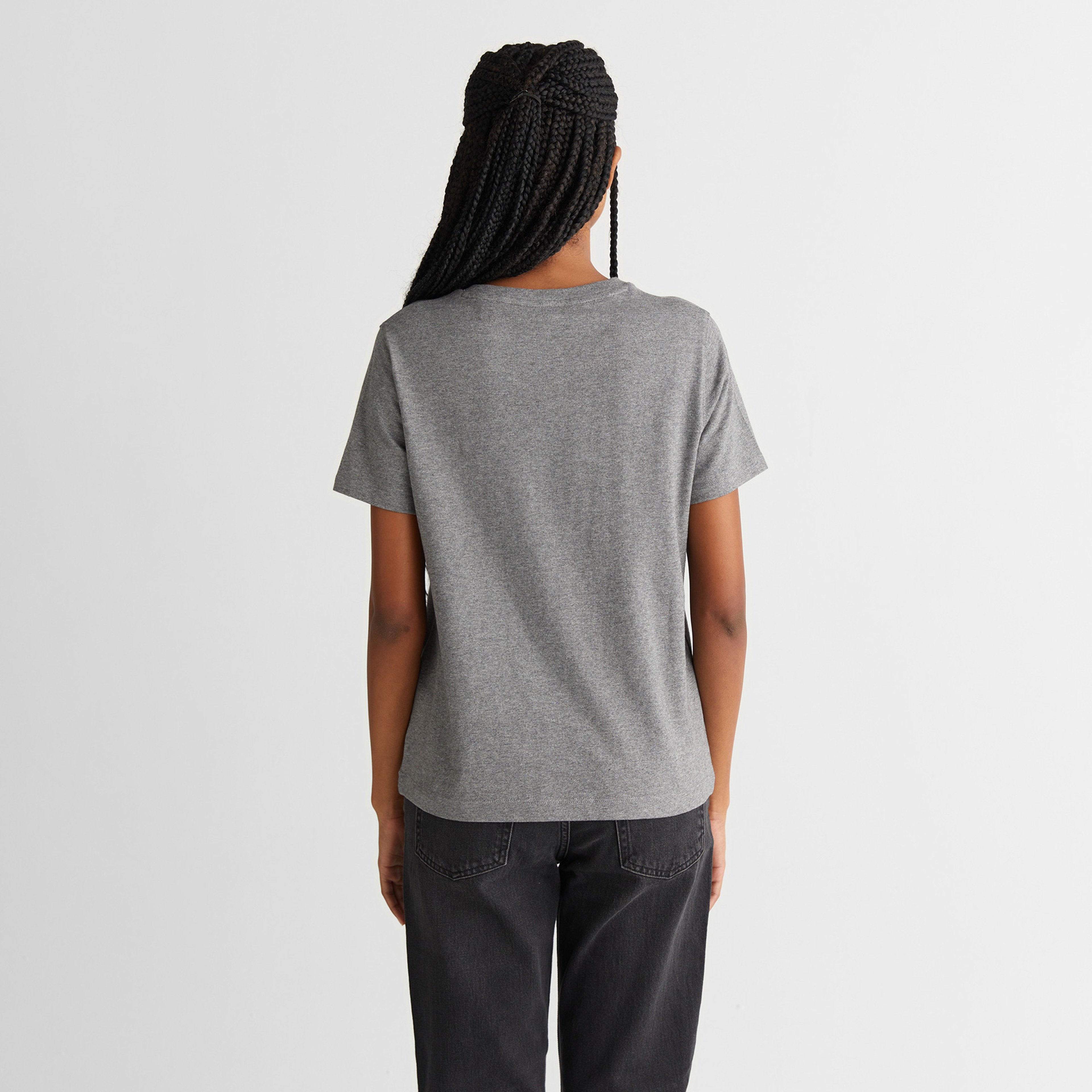 GANT Kadın Gri Regular Fit Bisiklet Yaka T-Shirt