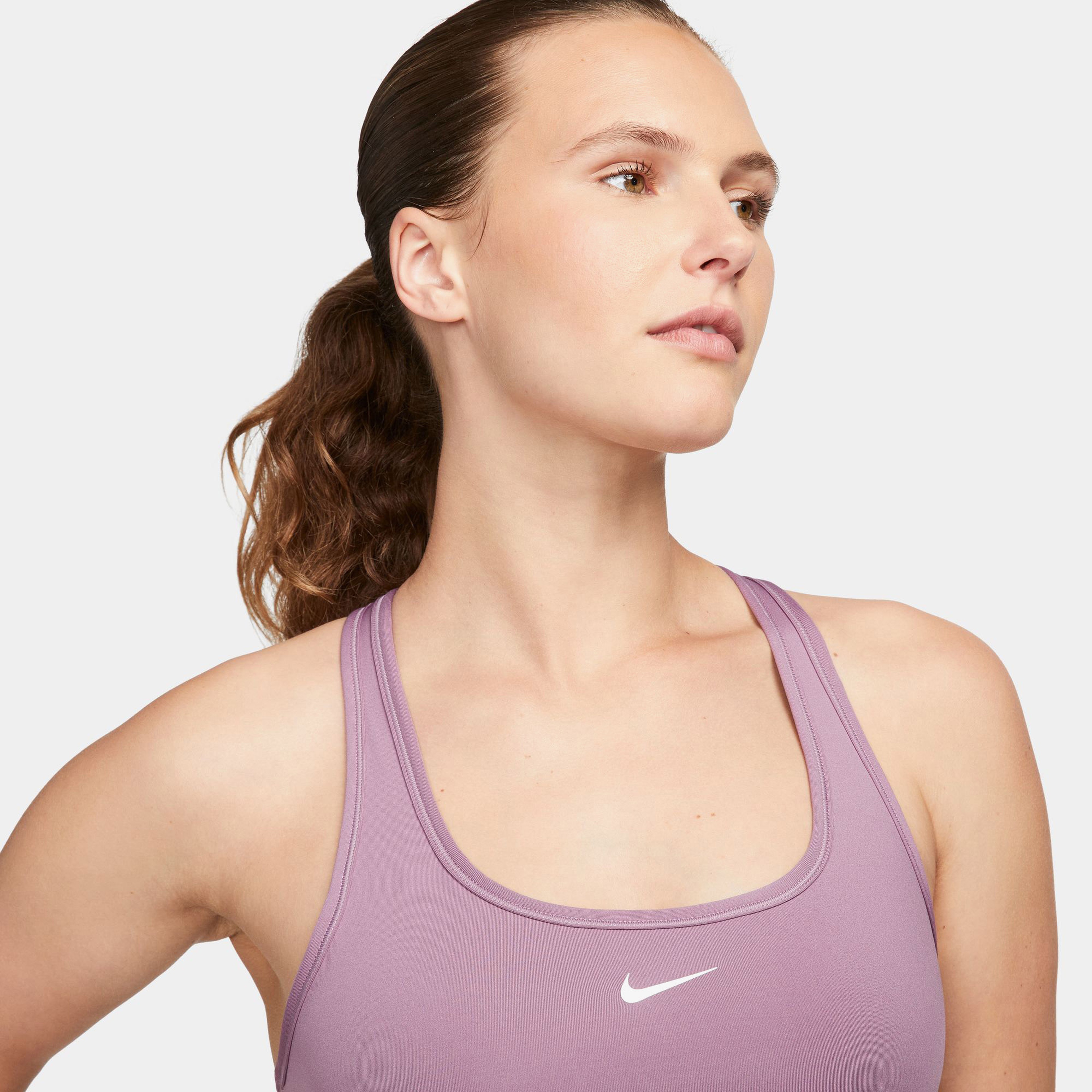 Nike Swoosh Light Sport Kadın Mor Antrenman Bra
