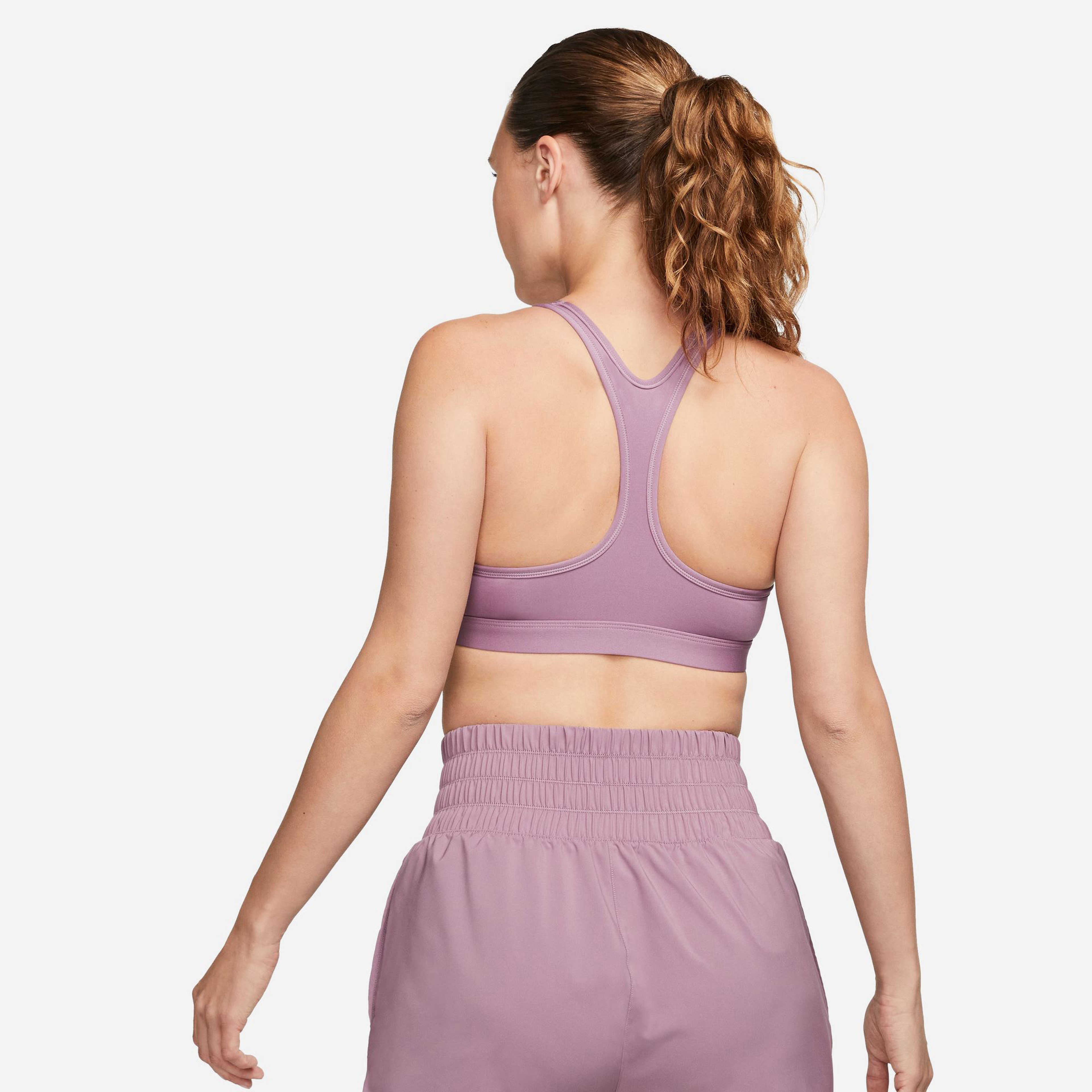 Nike Swoosh Light Sport Kadın Mor Antrenman Bra