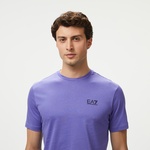 EA7 Erkek Mavi Bisiklet Yaka T-Shirt