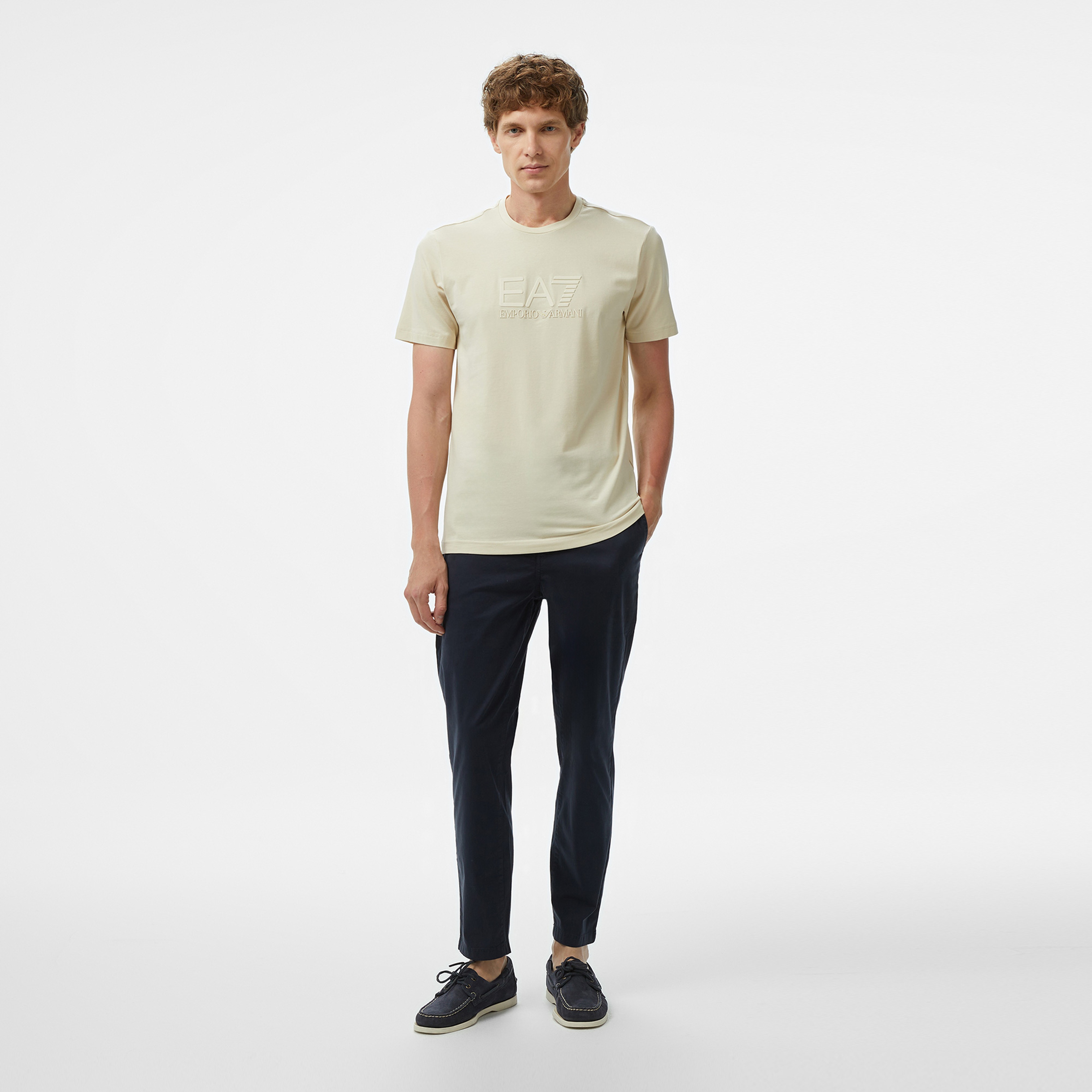 Ea7 Erkek Açık Bej T-Shirt