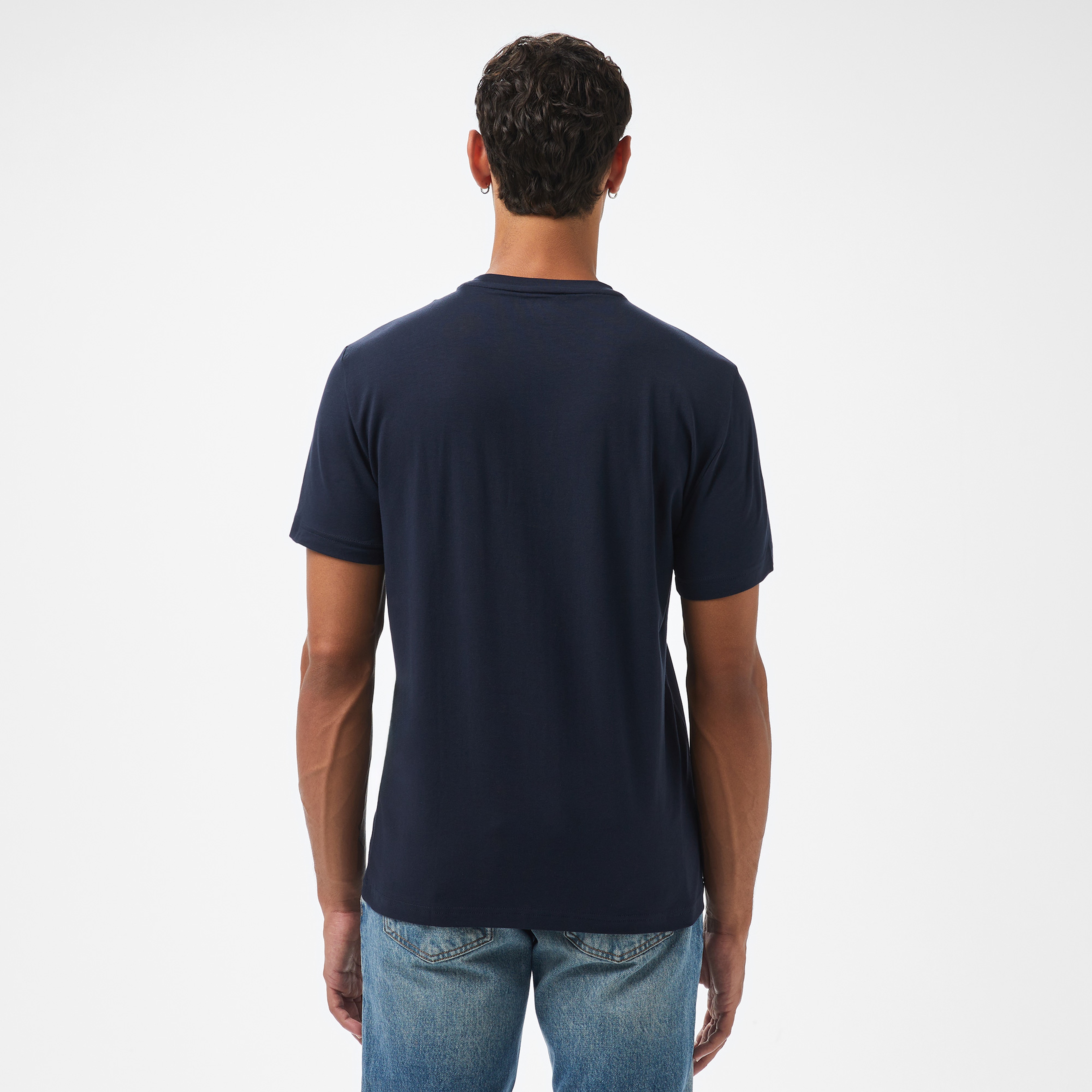 EA7 Erkek Lacivert Bisiklet Yaka T-Shirt