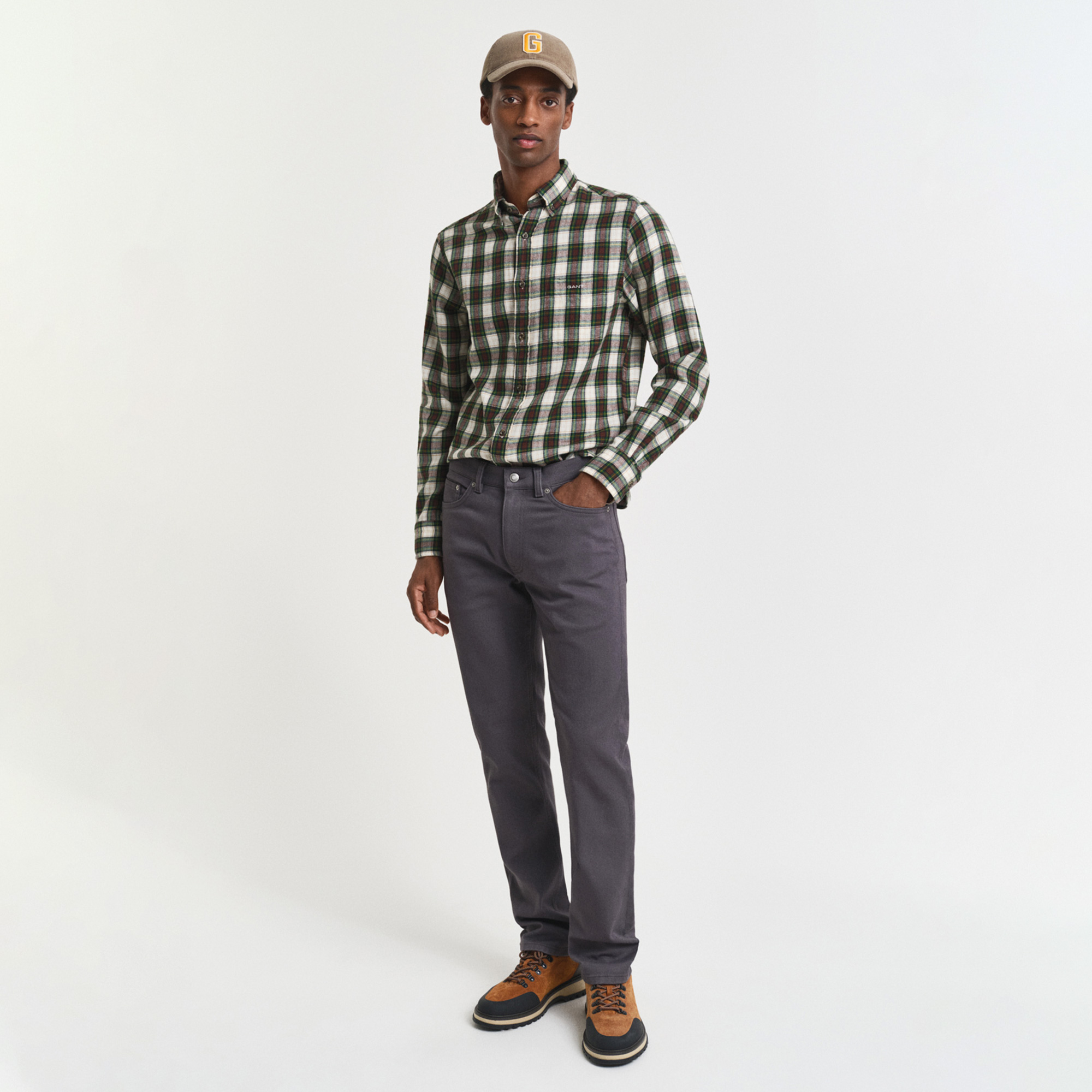 GANT Erkek Gri Regular Fit Soft Twill Jean