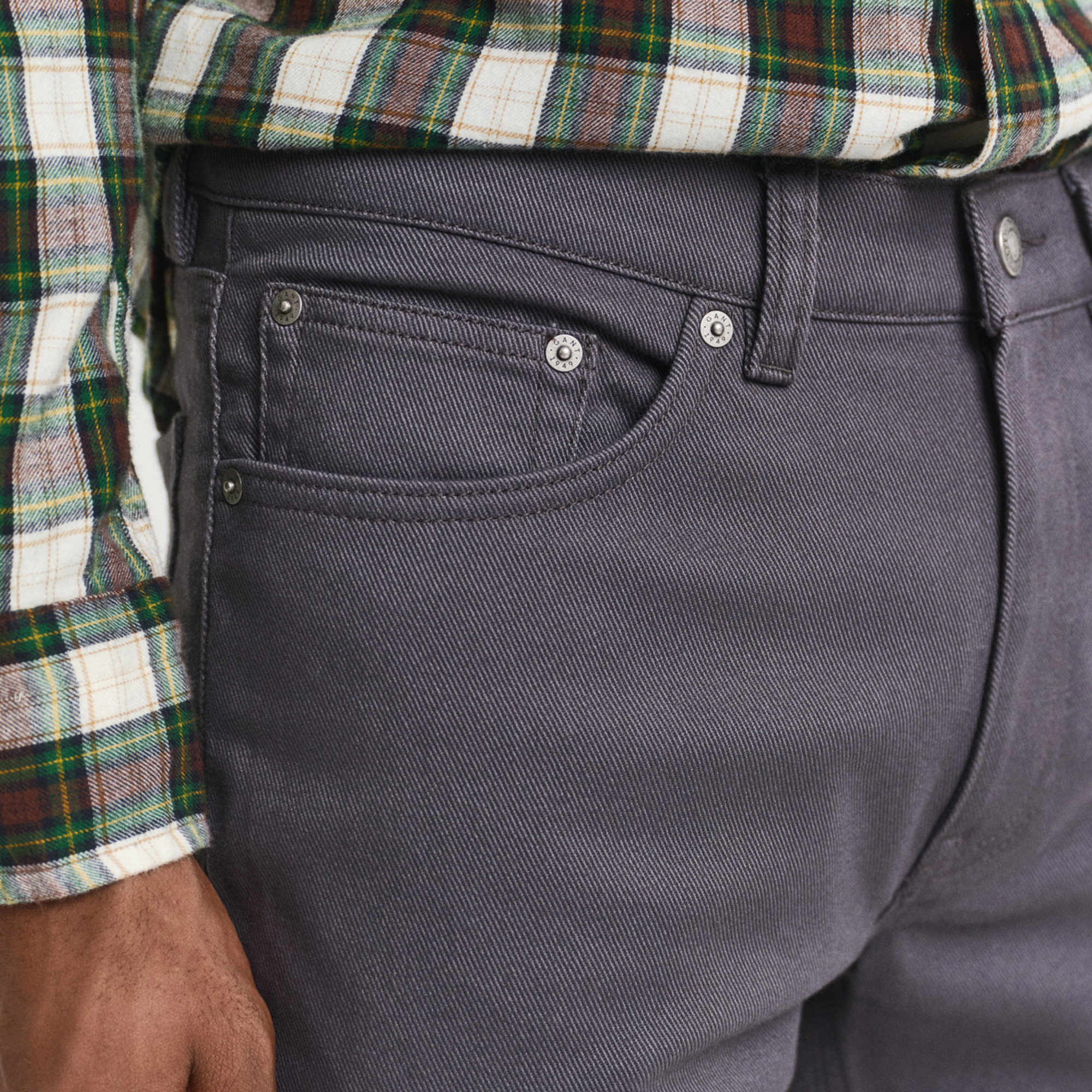 GANT Erkek Gri Regular Fit Soft Twill Jean