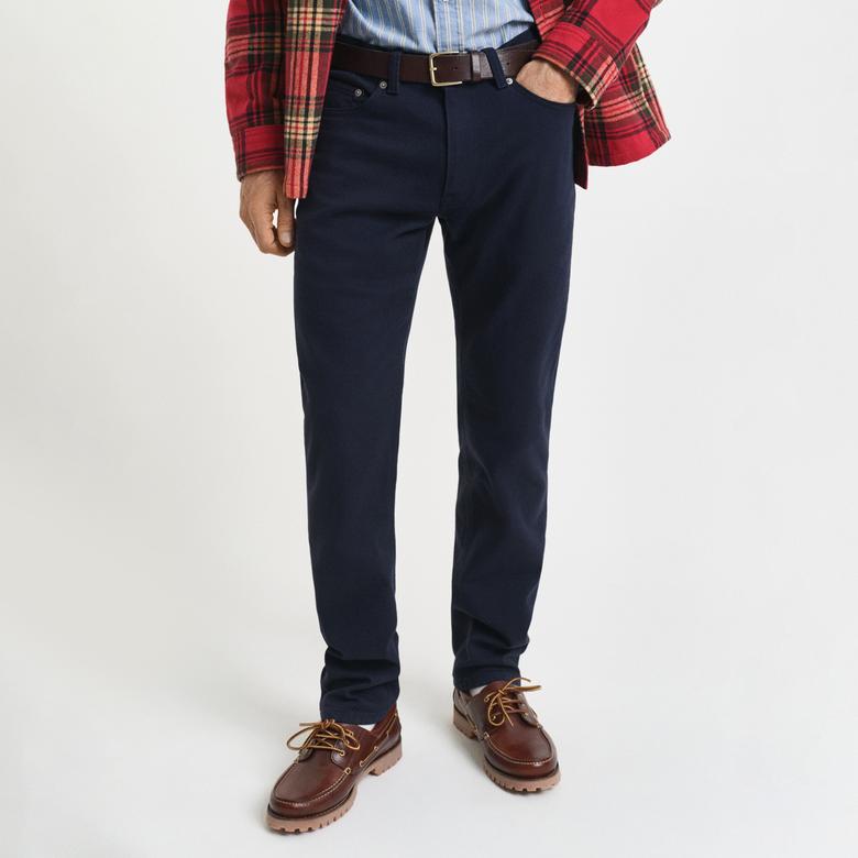 GANT Erkek Lacivert Regular Fit Soft Twill Jean
