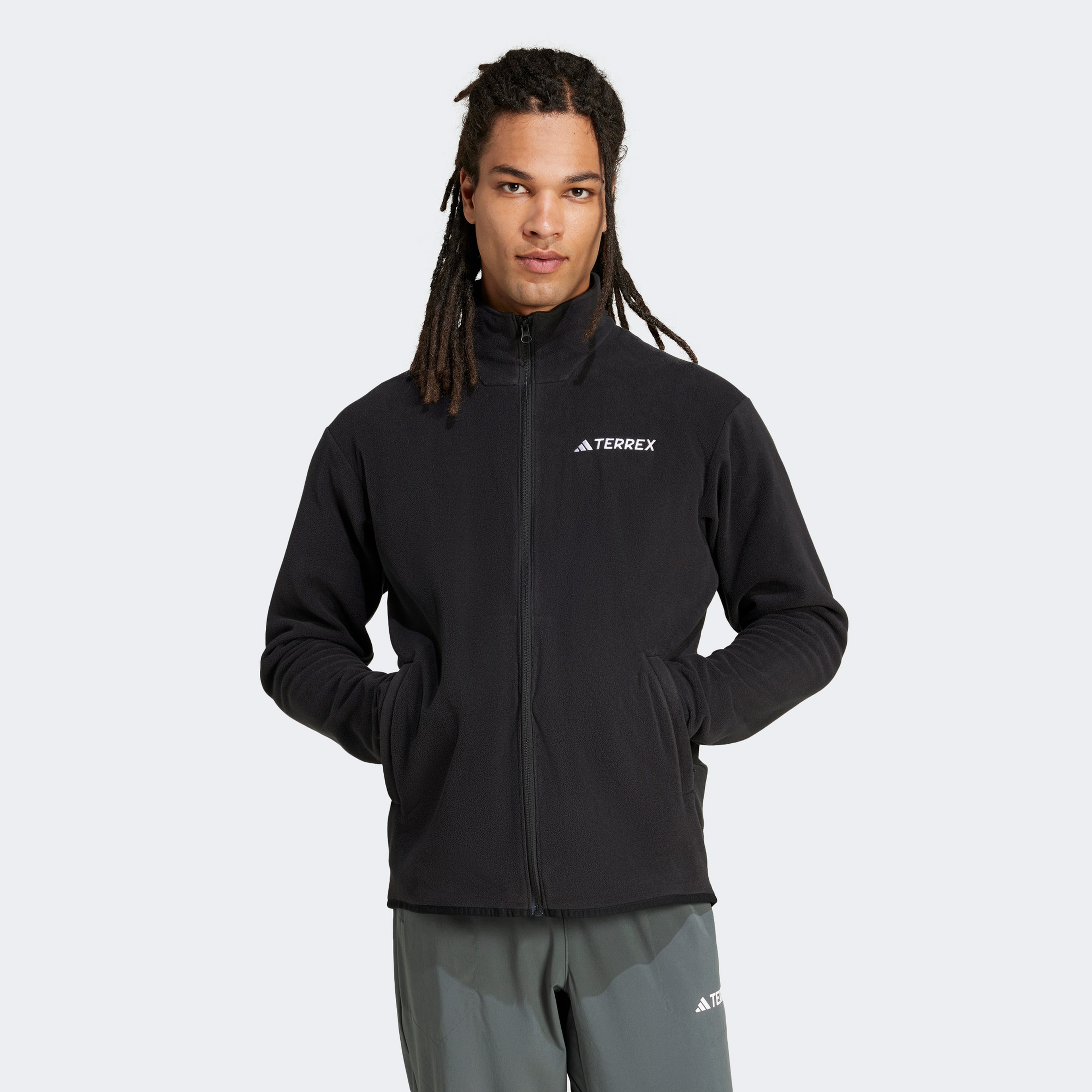 adidas Mountain Essentials Full-Zip Fleece Erkek Siyah