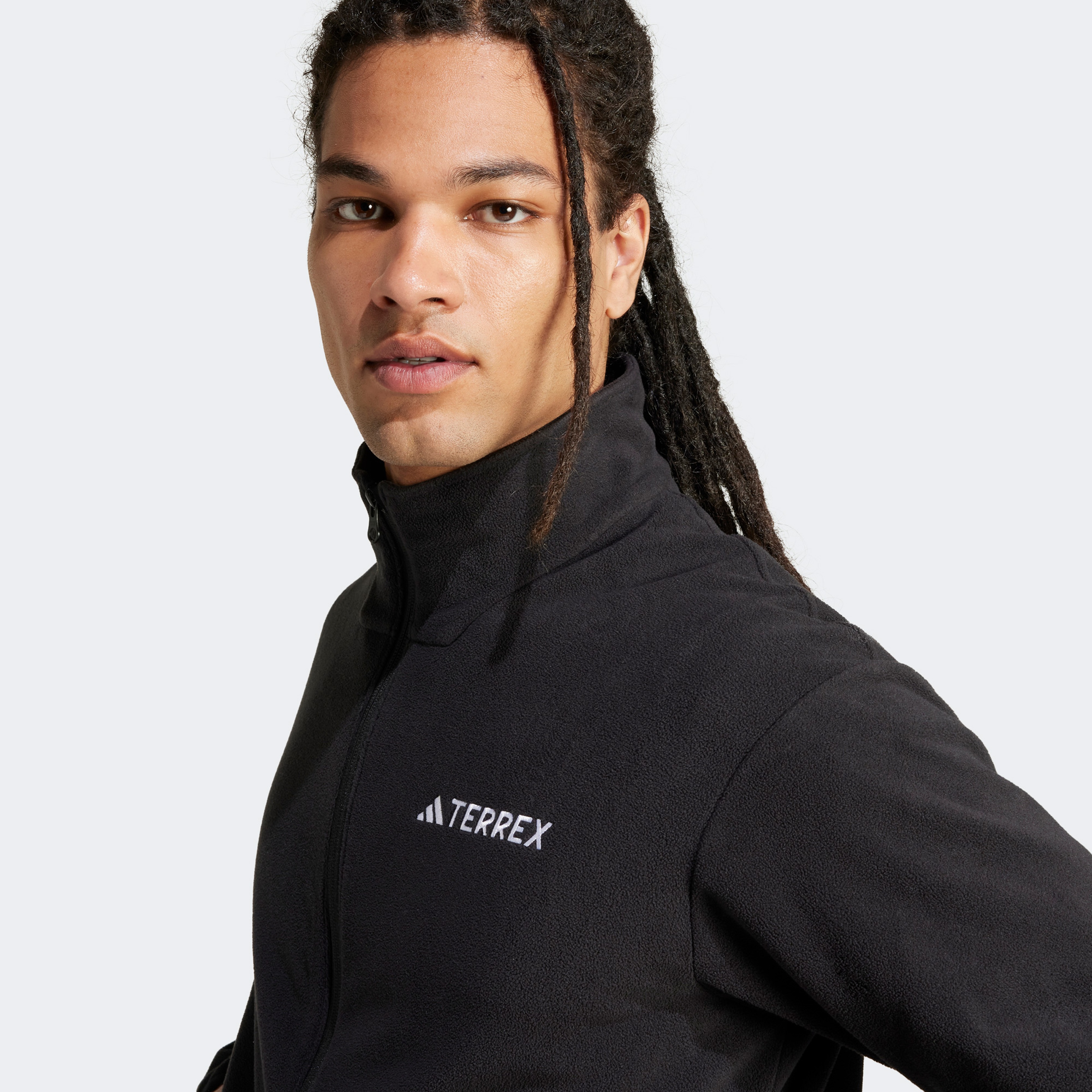 adidas Mountain Essentials Full-Zip Fleece Erkek Siyah