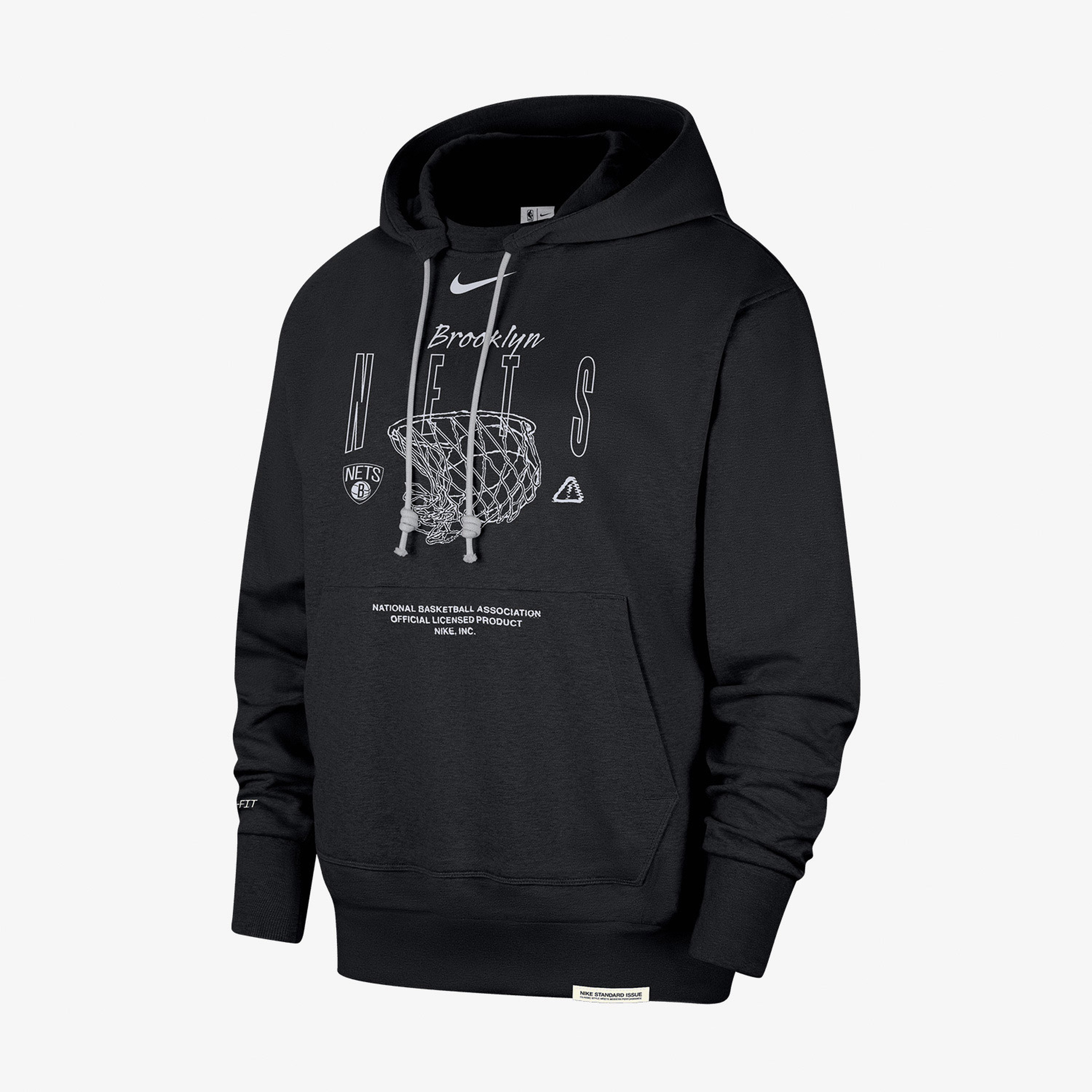 Nike Brooklyn Nets Standard Issue Dri-FIT NBA Erkek Siyah Hoodie