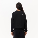 Lacoste Kadın Oversize Fit Fermuarlı Beyaz Sweatshirt
