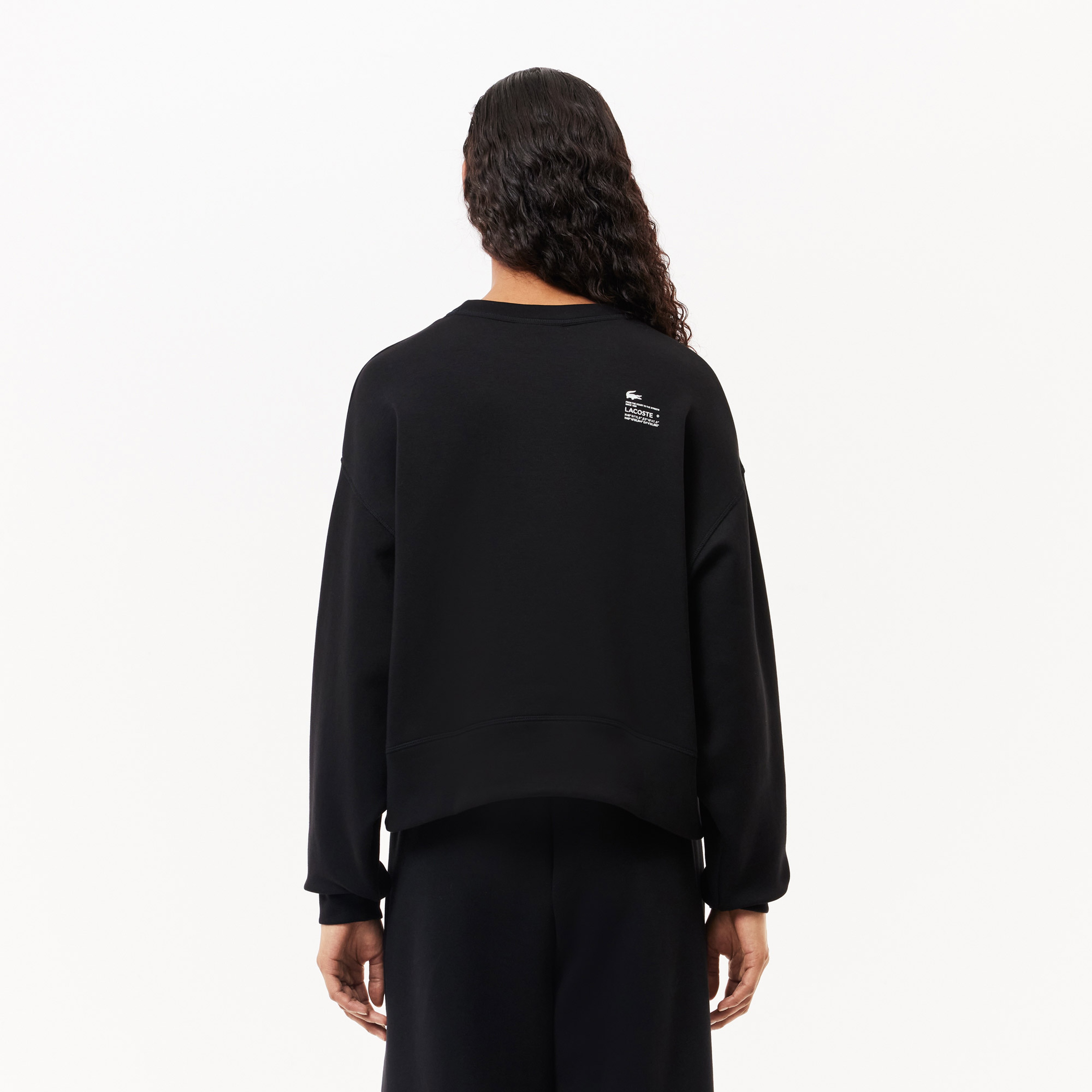 Lacoste Kadın Oversize Fit Fermuarlı Beyaz Sweatshirt