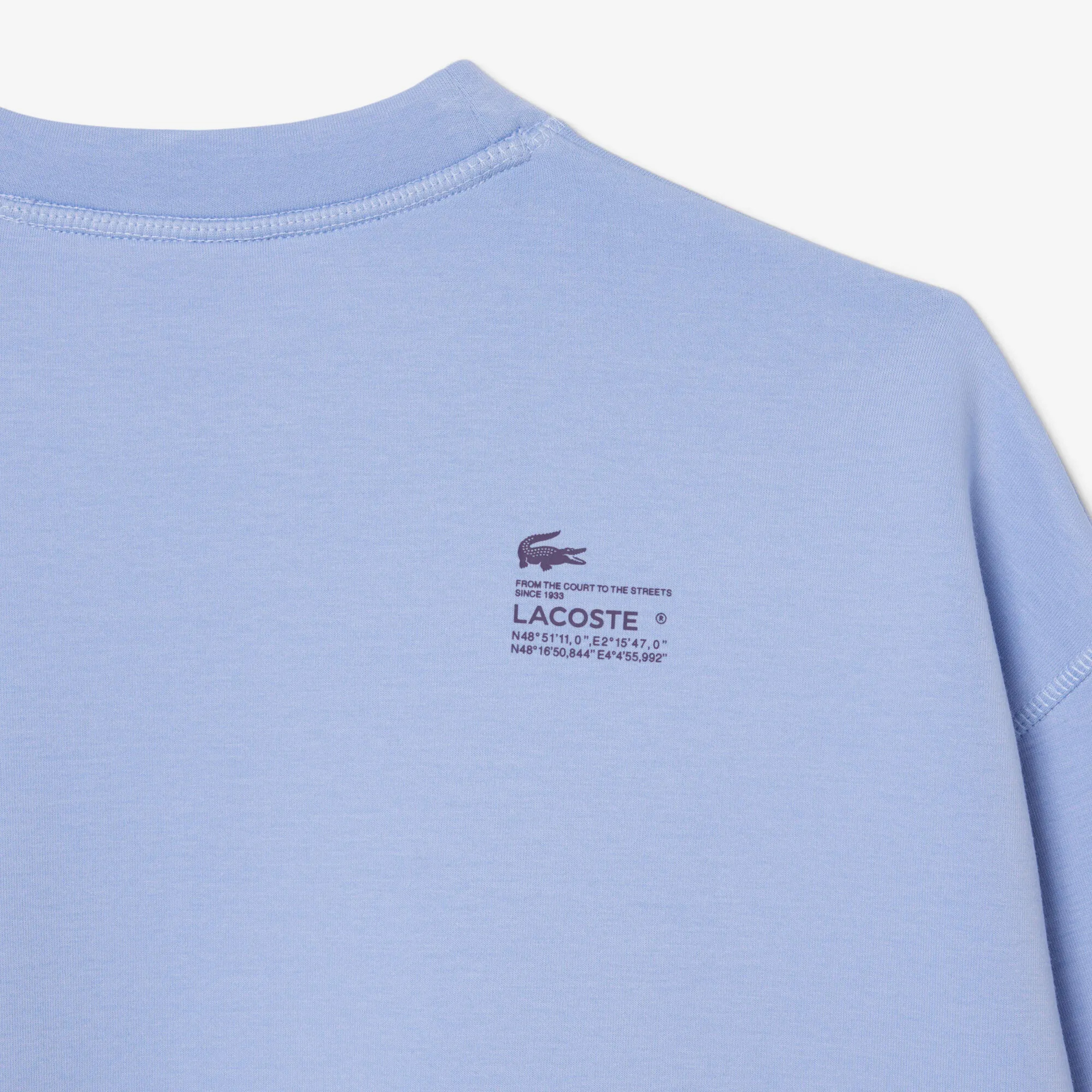 Lacoste Kadın Oversize Fit Bisiklet Yaka Mavi Sweatshirt