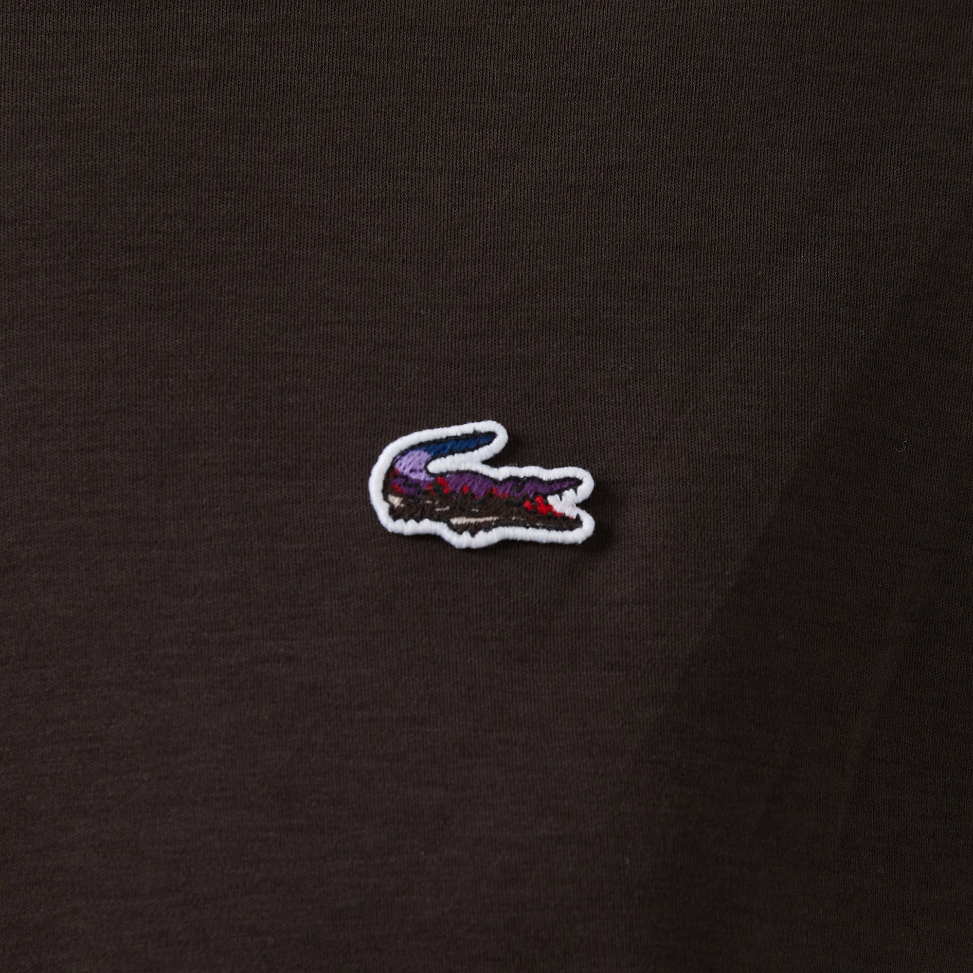 Lacoste Relaxed Fit Landscape Crocodile Kadın Siyah T-Shirt