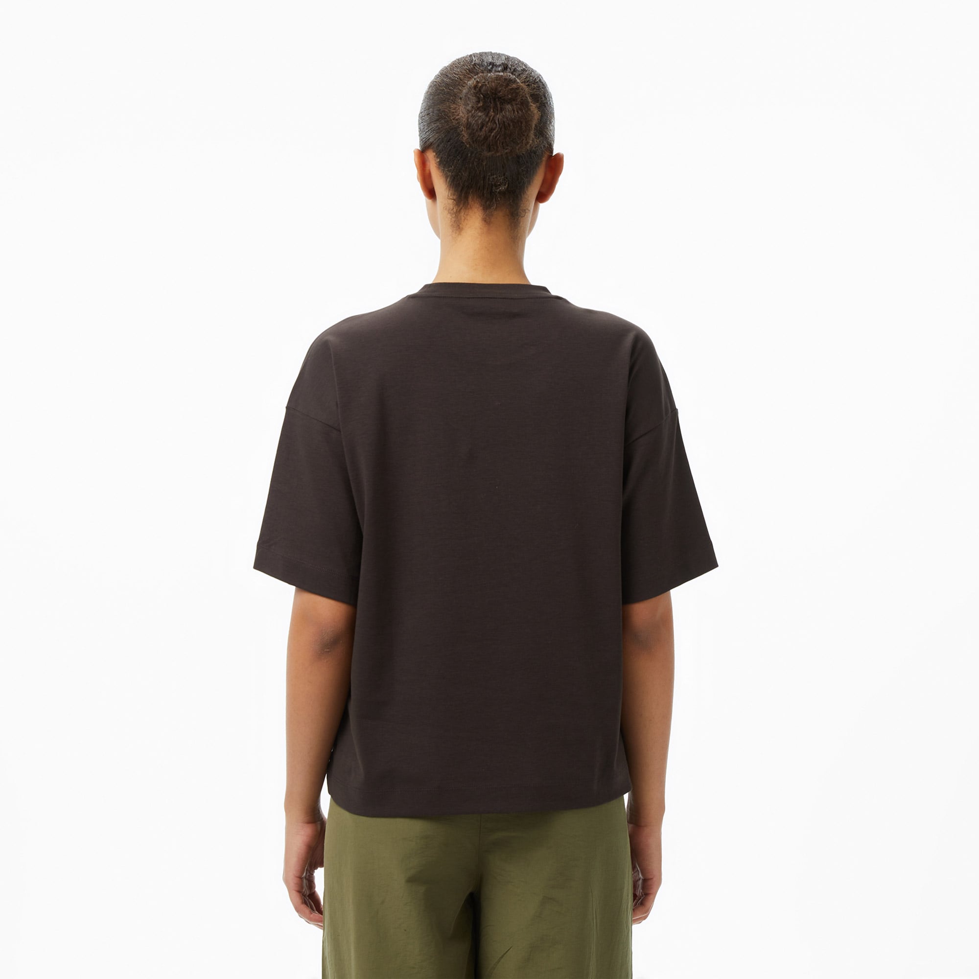 Lacoste Relaxed Fit Landscape Crocodile Kadın Siyah T-Shirt