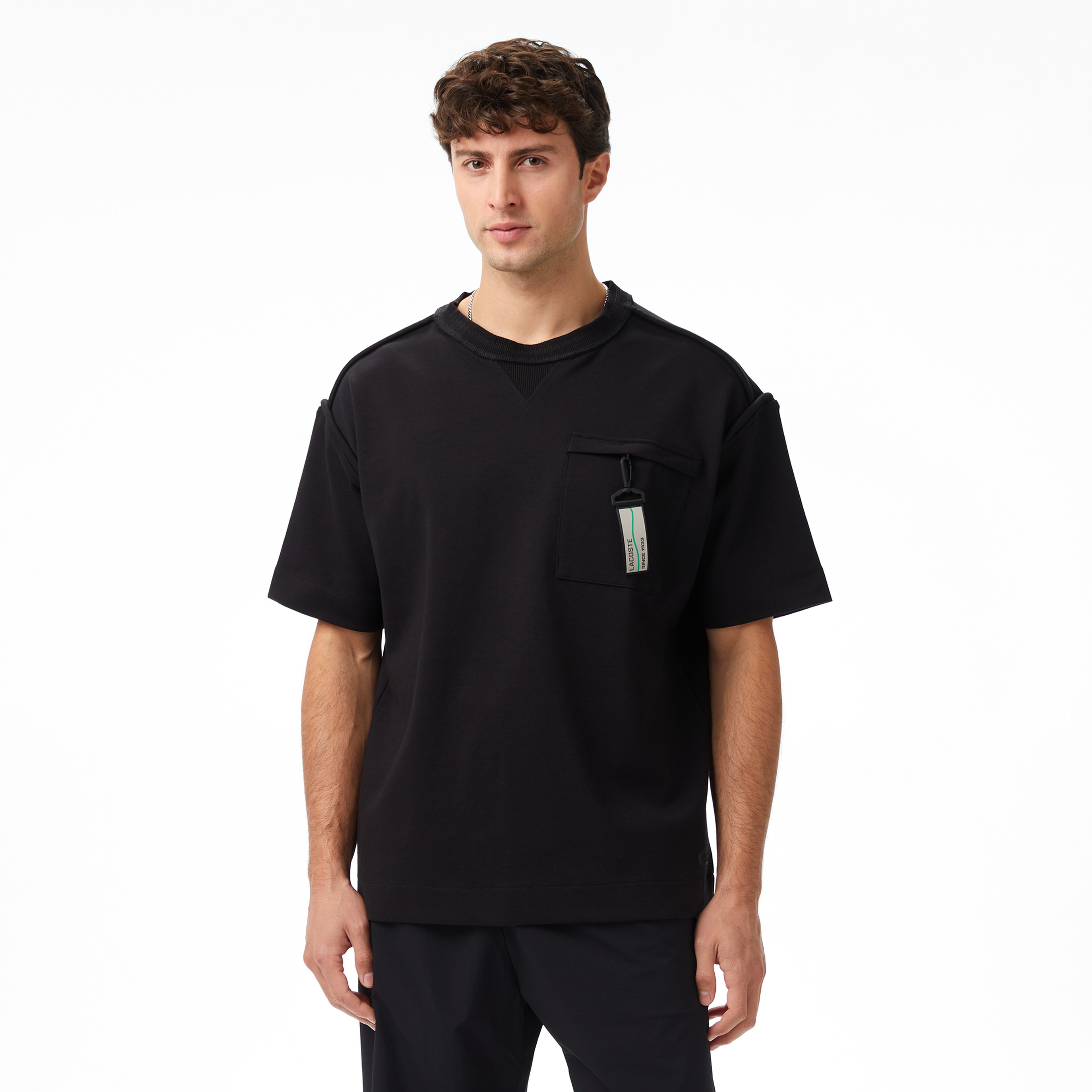 Lacoste x House of SuperStep Regular Fit Erkek Siyah T-Shirt