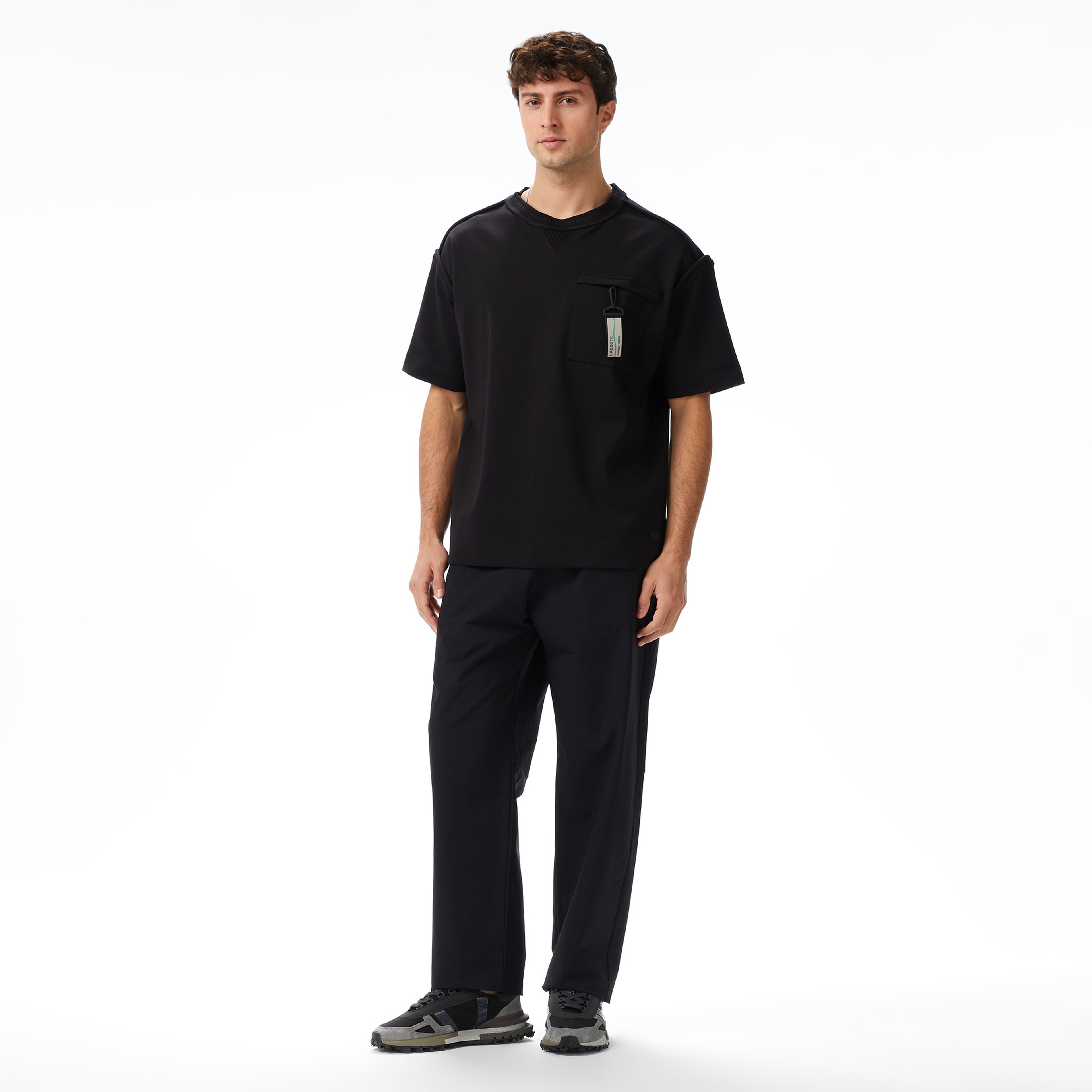 Lacoste x House of SuperStep Regular Fit Erkek Siyah T-Shirt