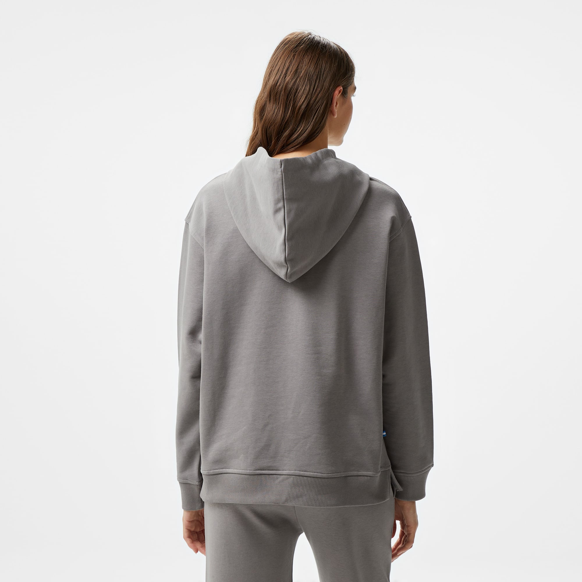 Ucla Jess Nakışlı Kadın Gri Kapüşonlu Sweatshirt