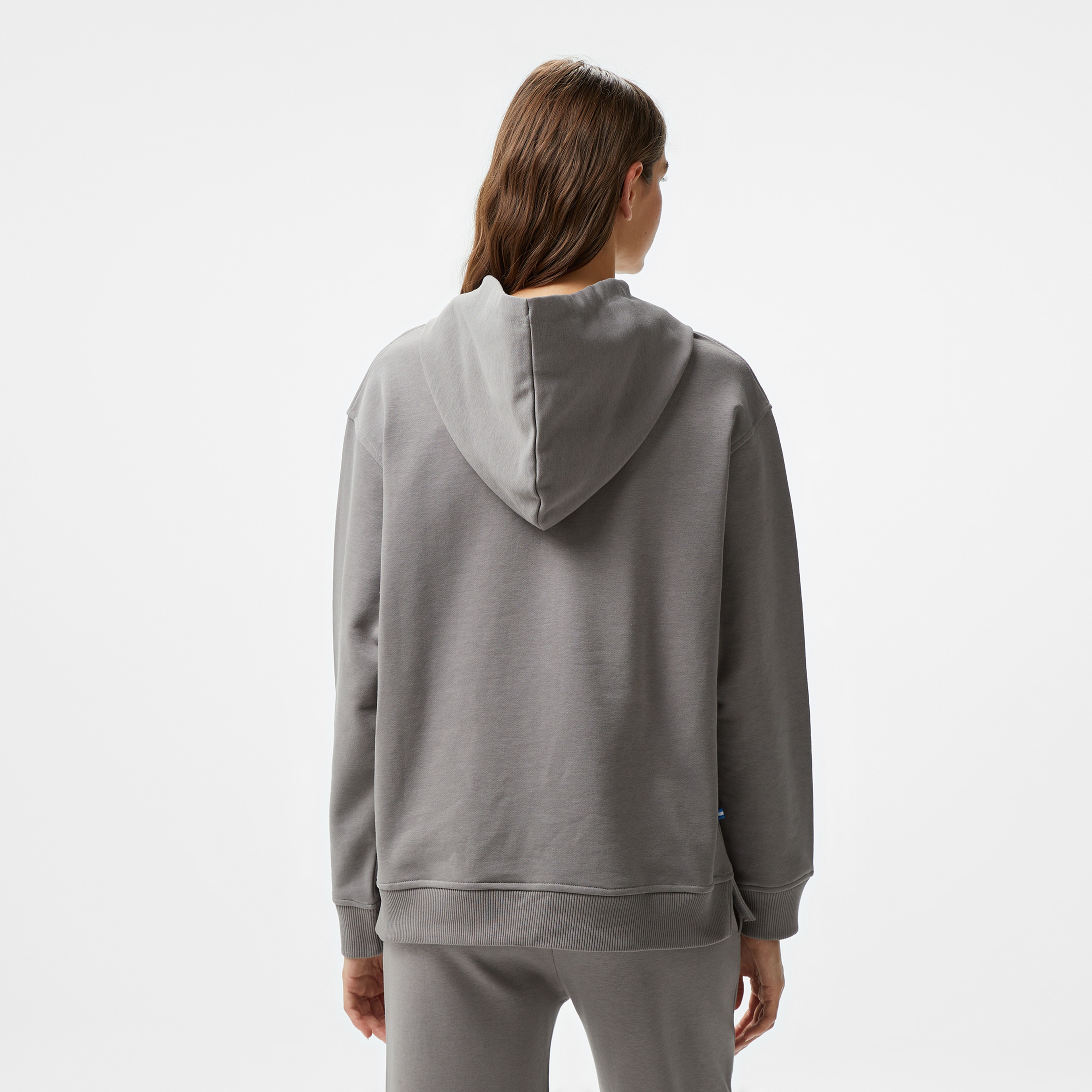 Ucla Jess Nakışlı Kadın Gri Kapüşonlu Sweatshirt