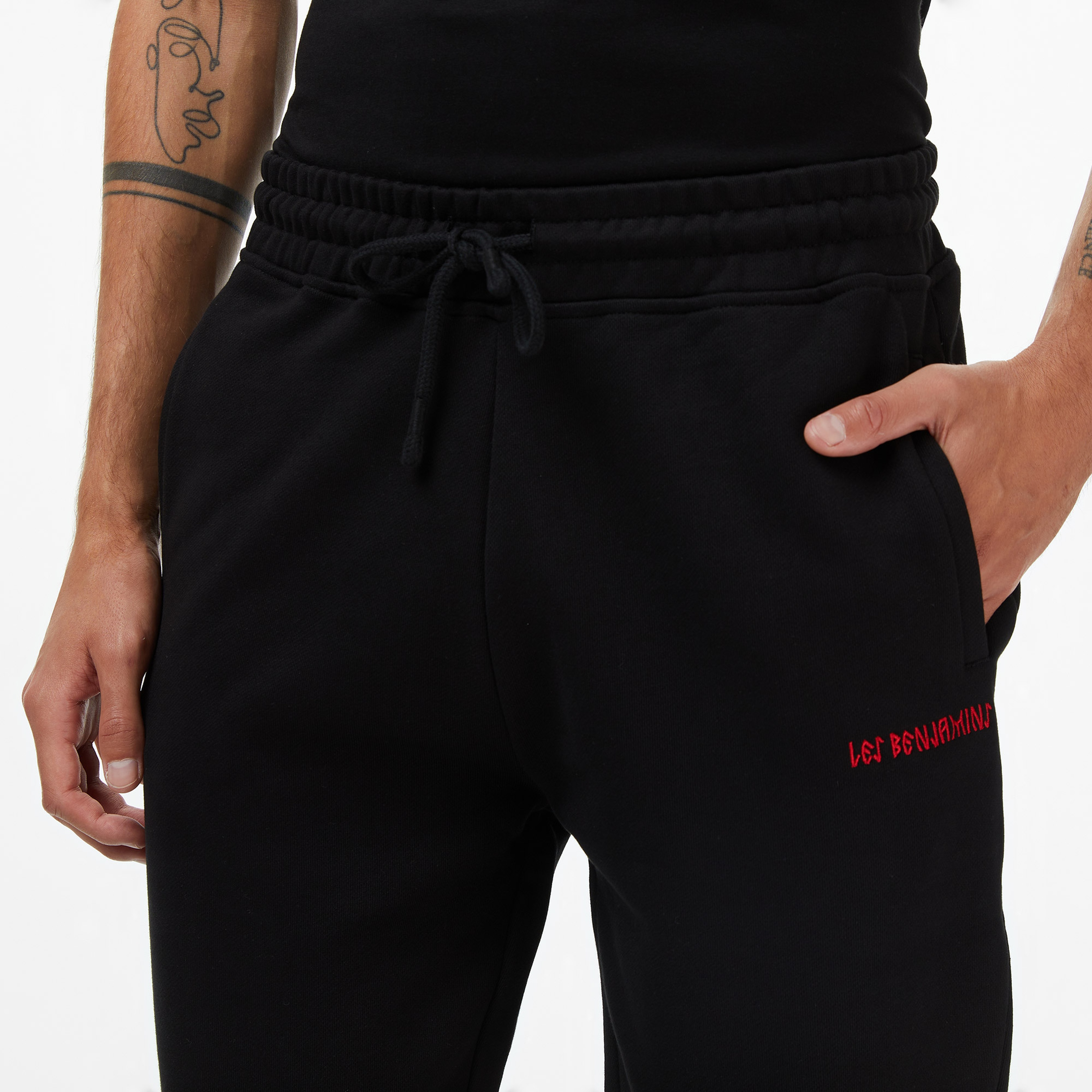 Les Benjamins Relaxed Fit Erkek Siyah Eşofman Altı