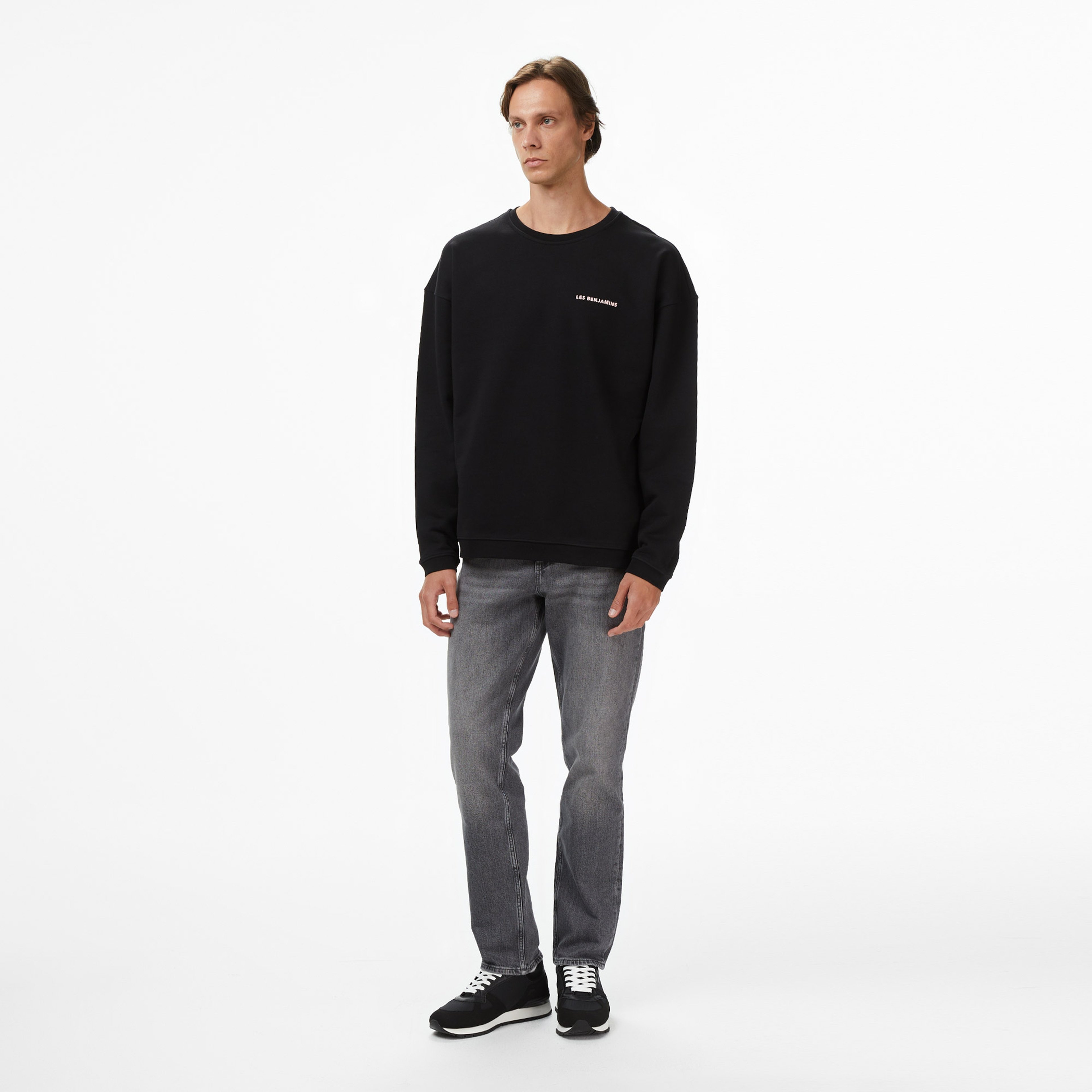 Les Benjamns Relaxed Fit Erkek Siyah Sweatshirt