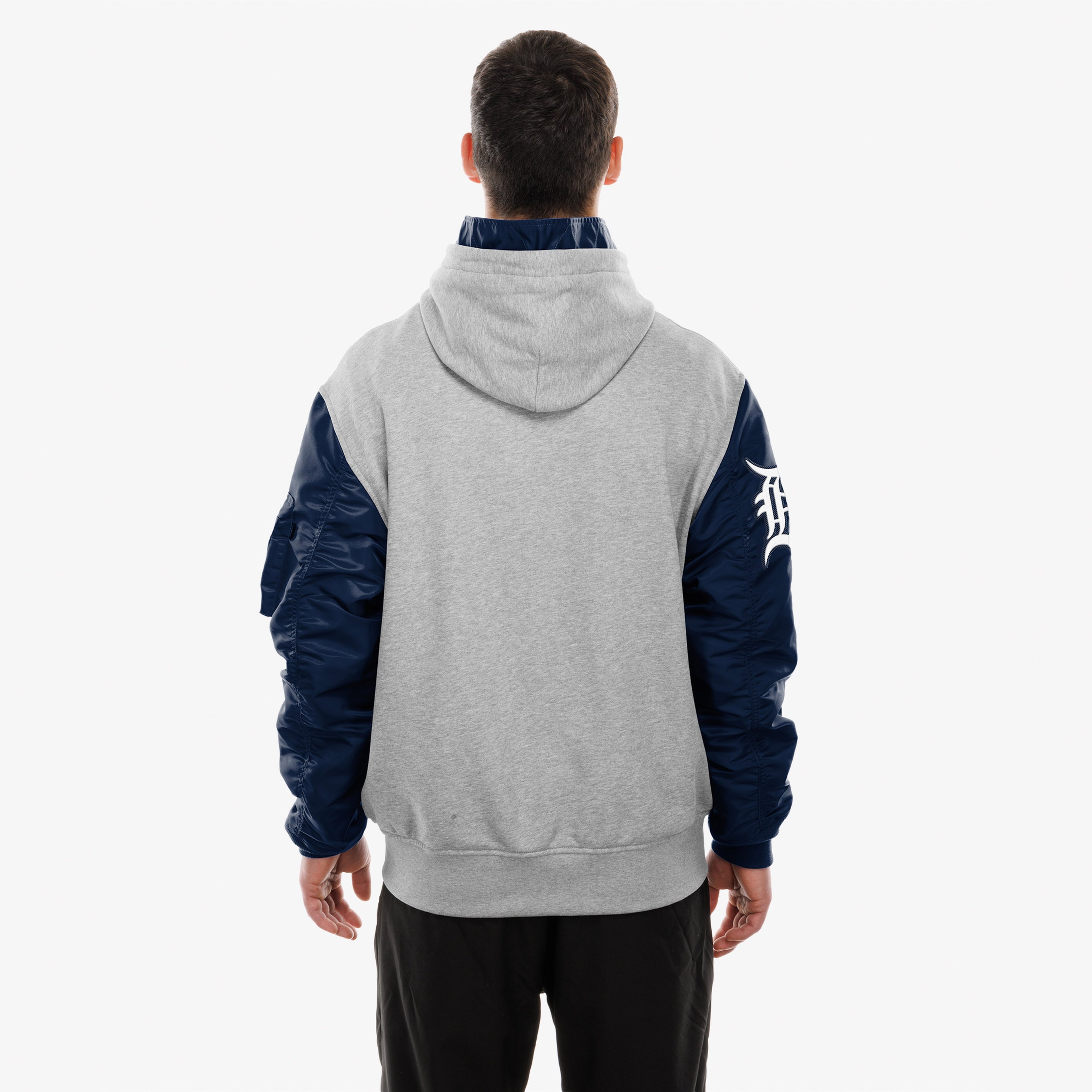 Alpha Industries x New Era Detroit Tigers MA-1 Full Zip Erkek Gri Sweatshirt