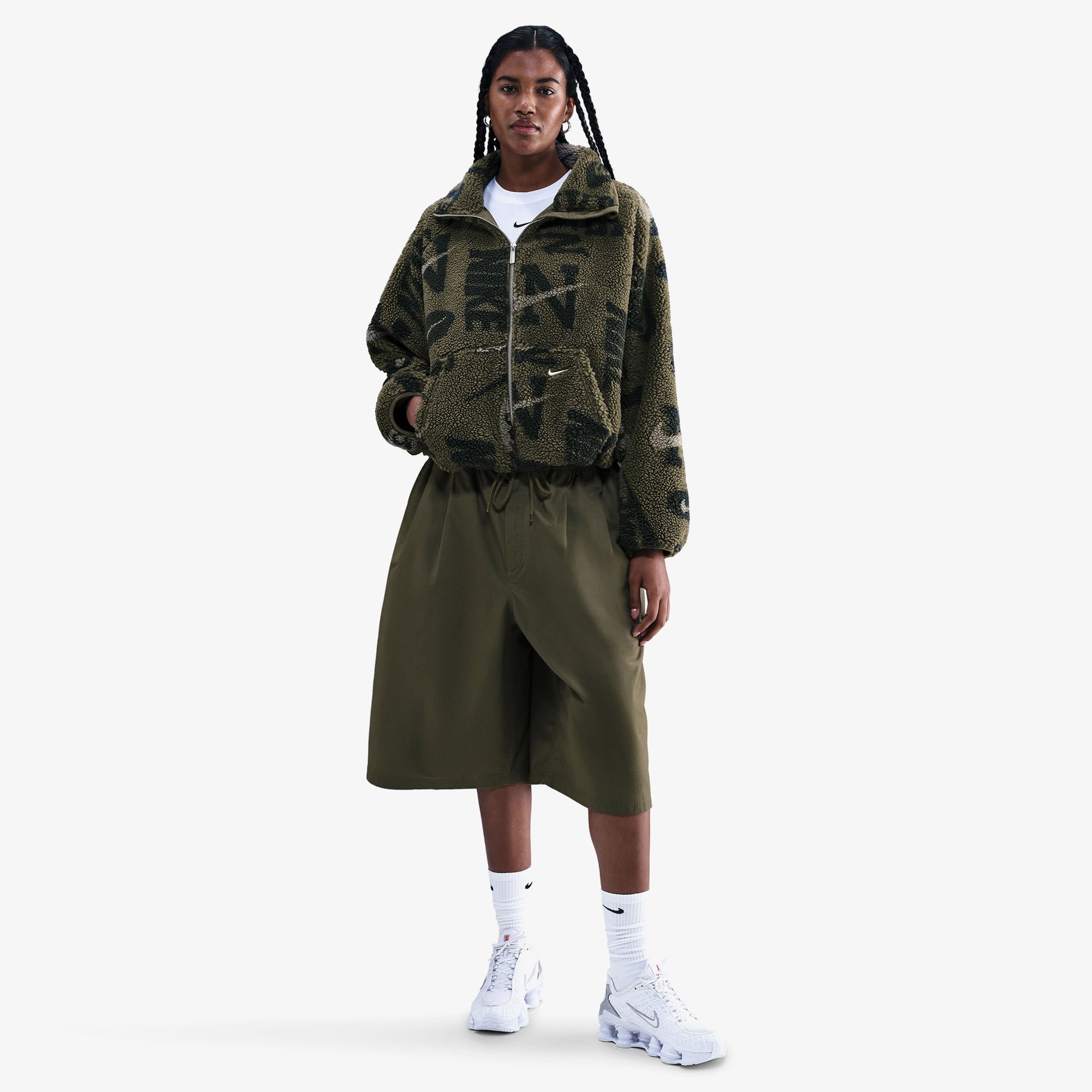 Nike Sportswear Street Sherpa Kadın Haki Ceket