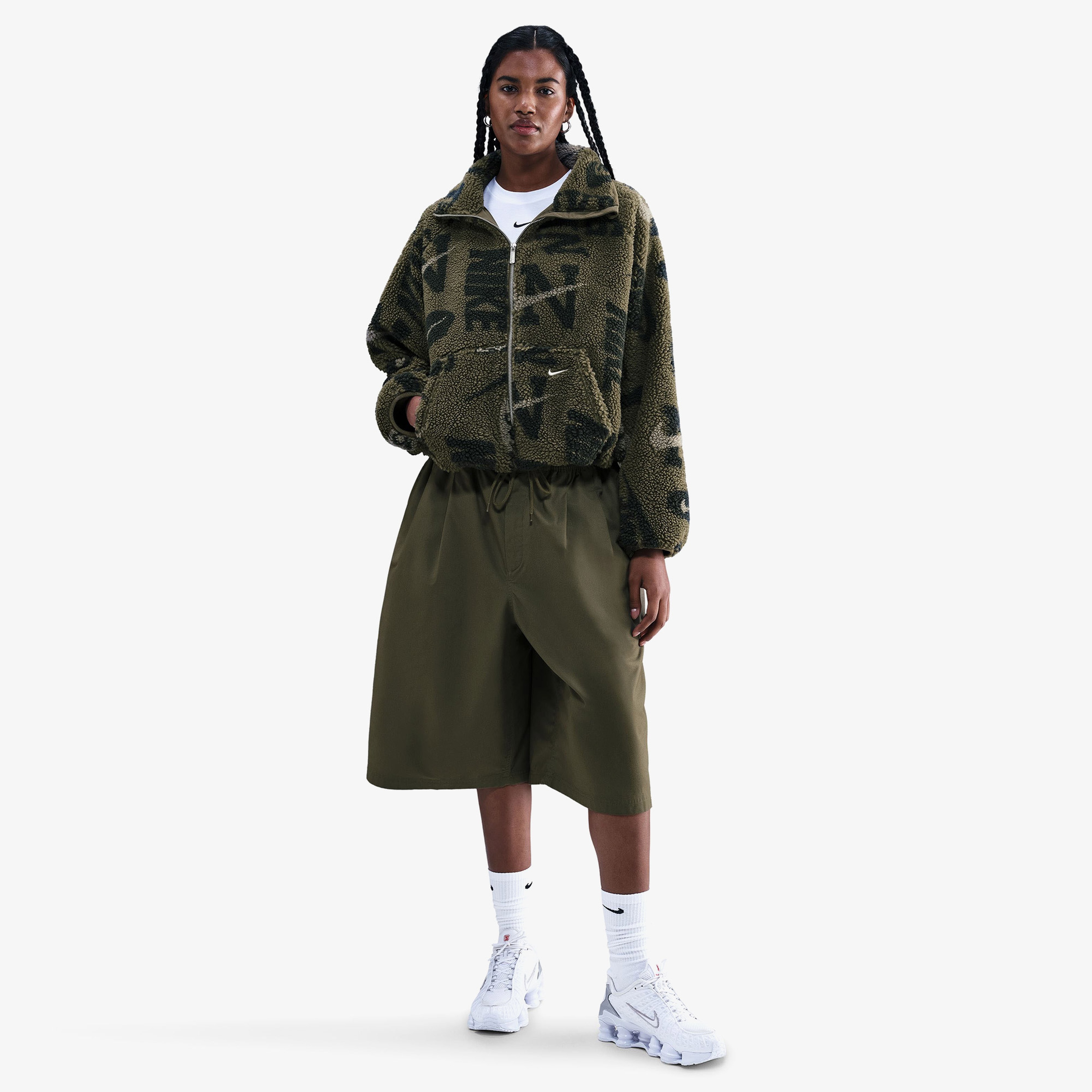 Nike Sportswear Street Sherpa Kadın Haki Ceket