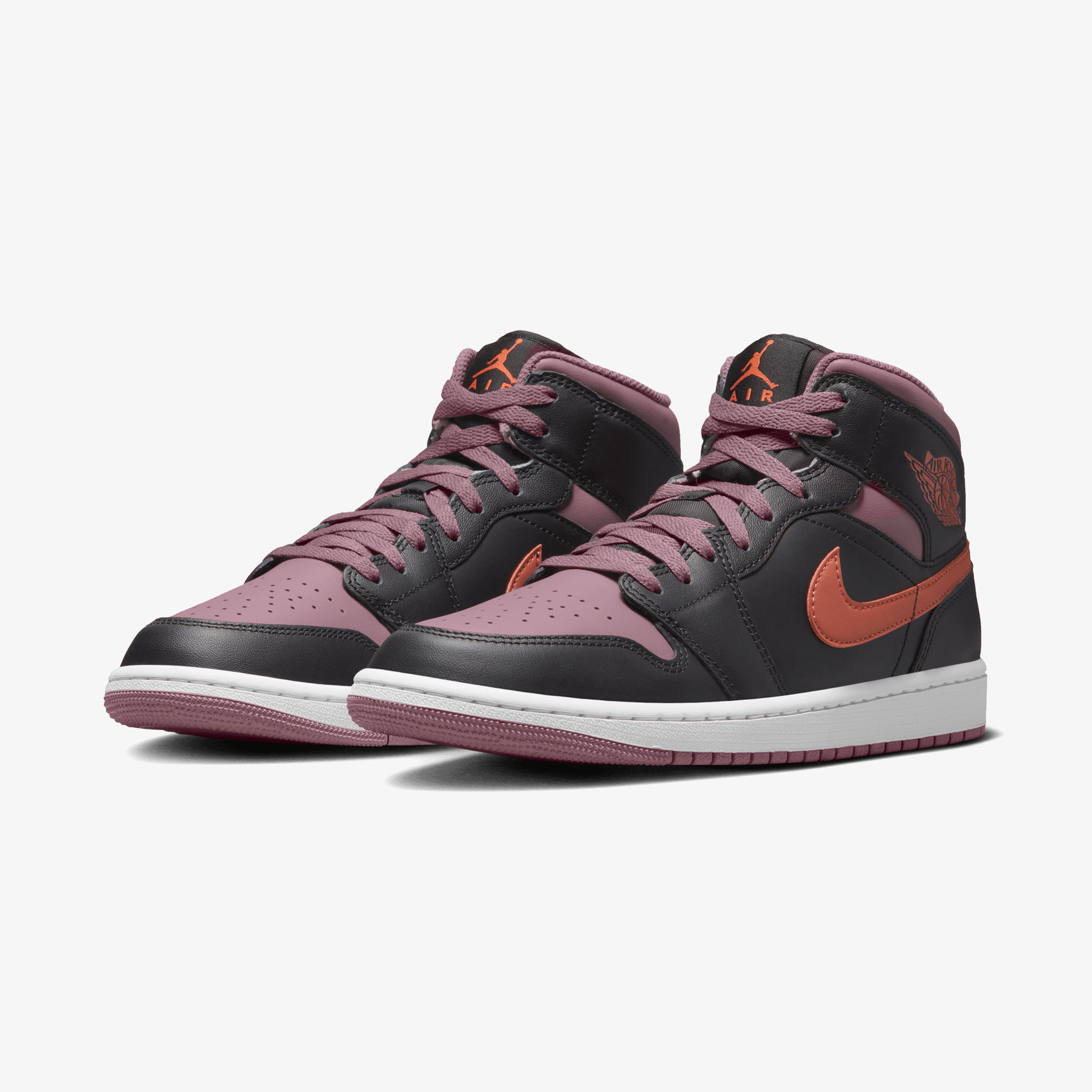 Nike Air Jordan 1 Mid Se Erkek Siyah/Mor Sneaker