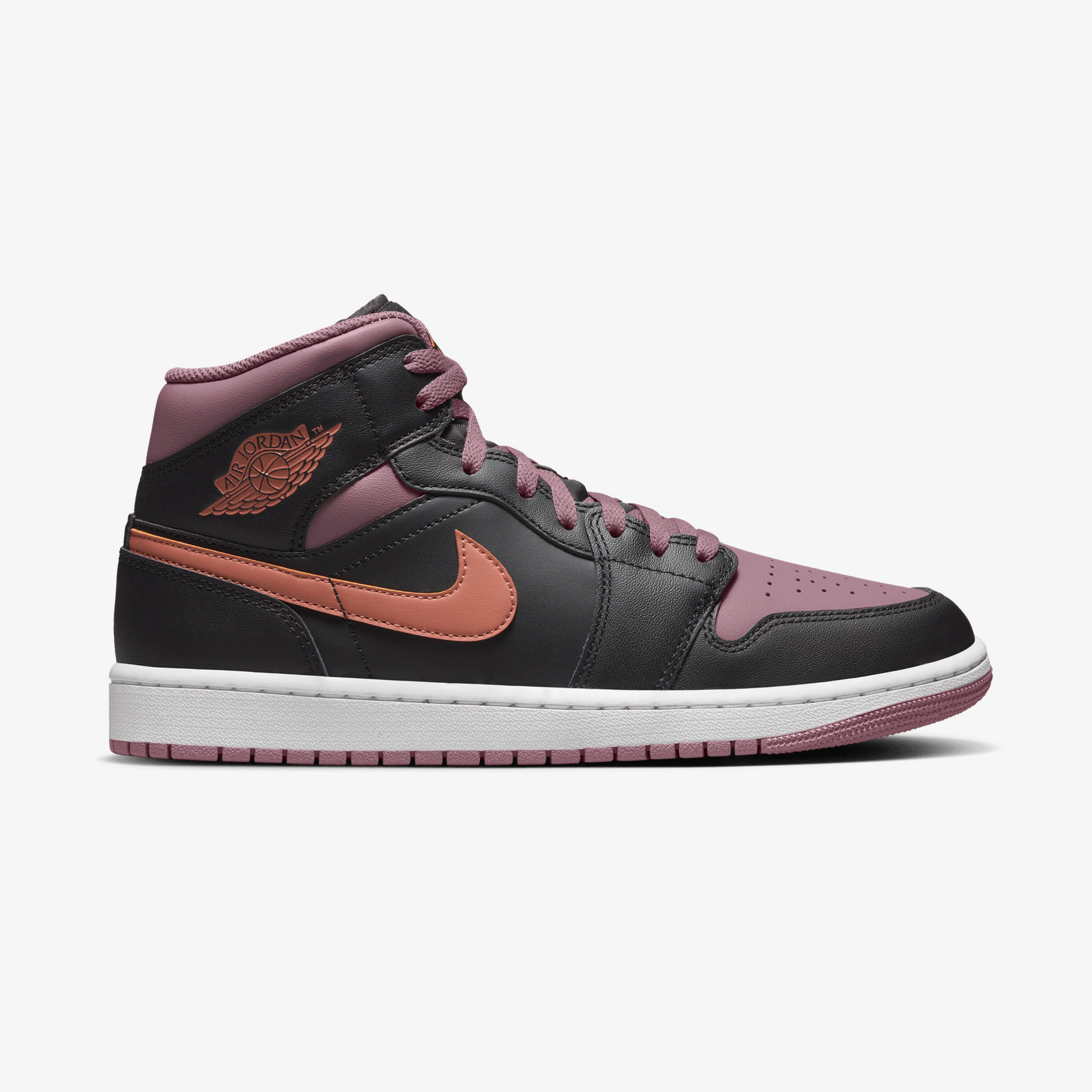 Nike Air Jordan 1 Mid Se Erkek Siyah/Mor Sneaker