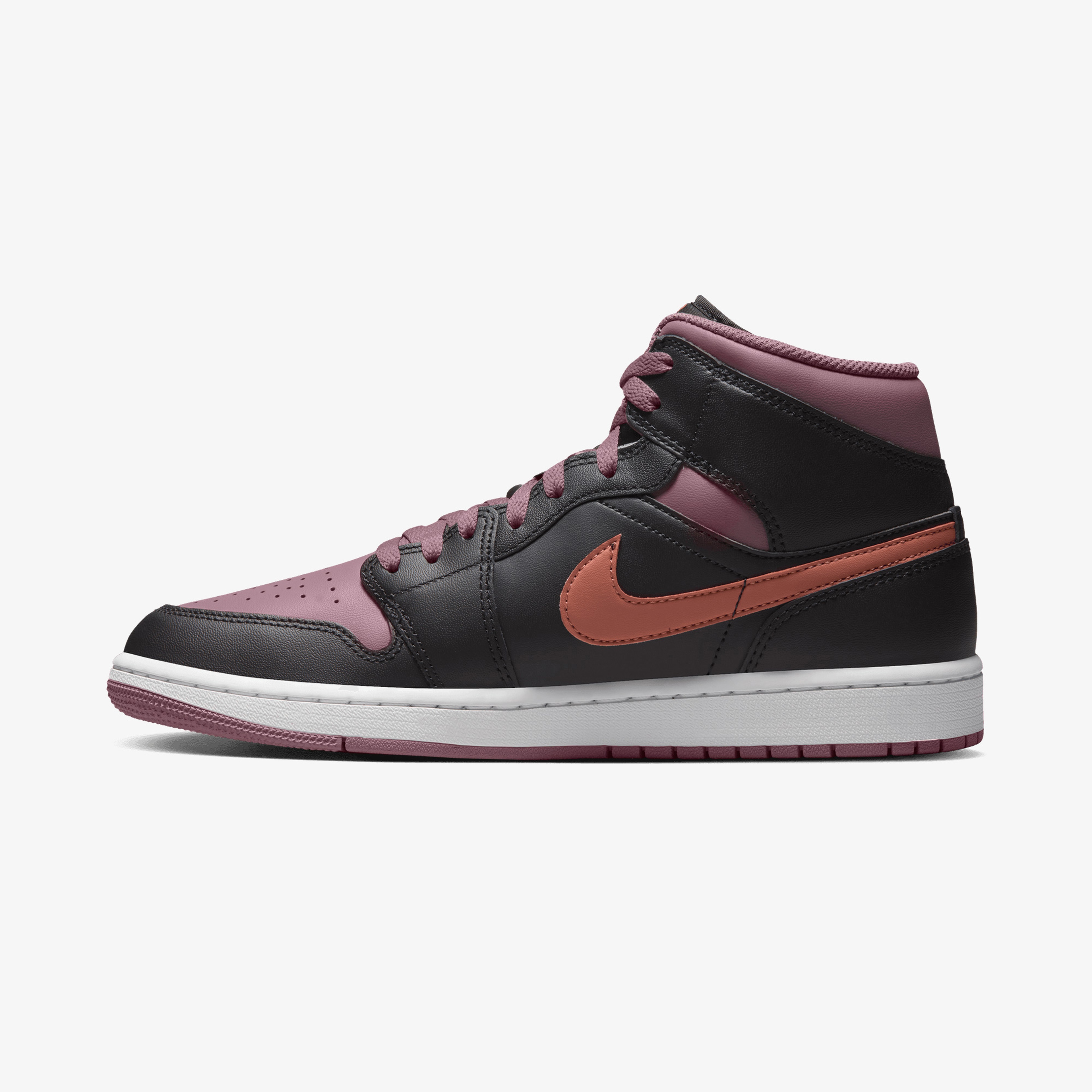 Nike Air Jordan 1 Mid Se Erkek Siyah/Mor Sneaker