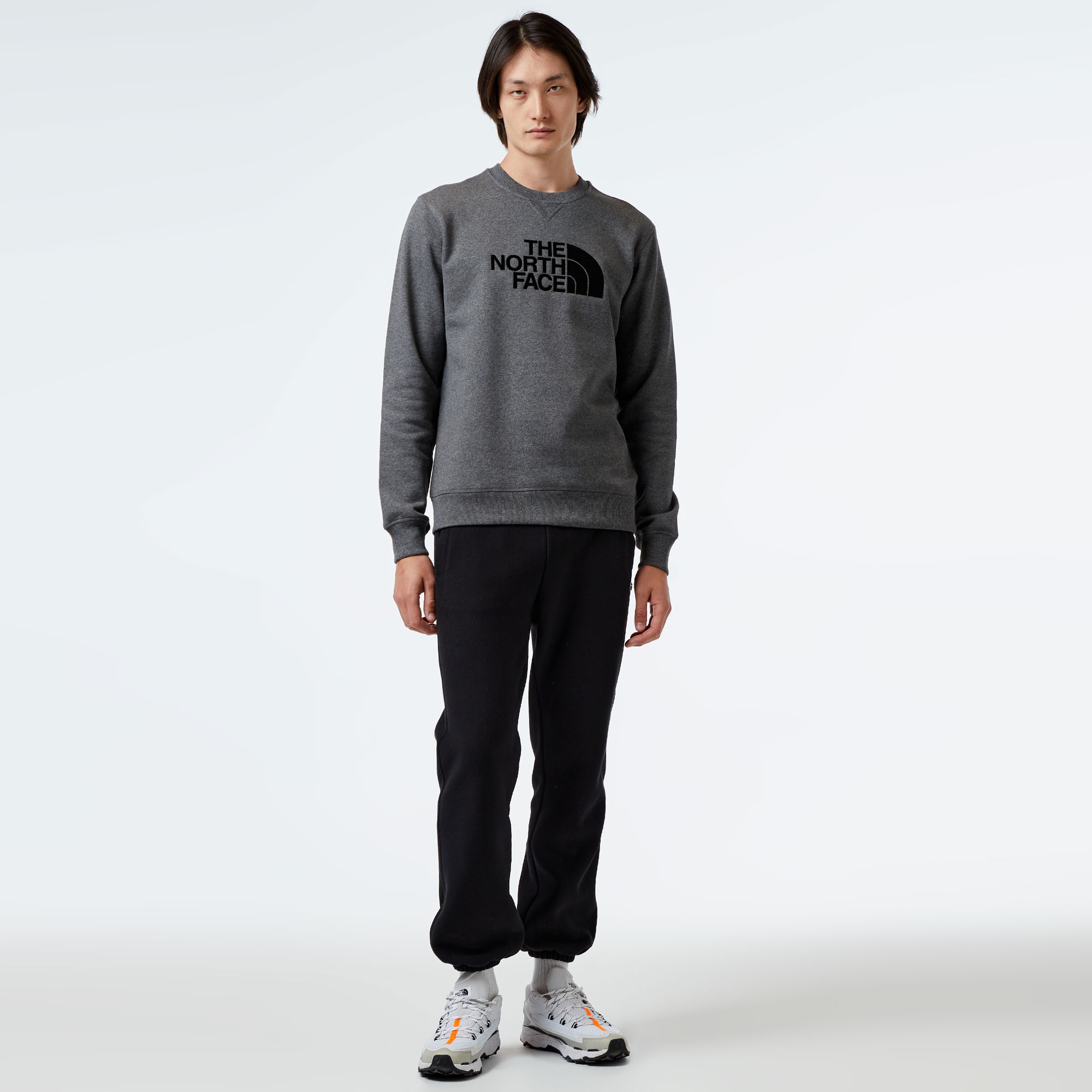 The North Face Drew Peak Crew Erkek Gri Sweatshirt