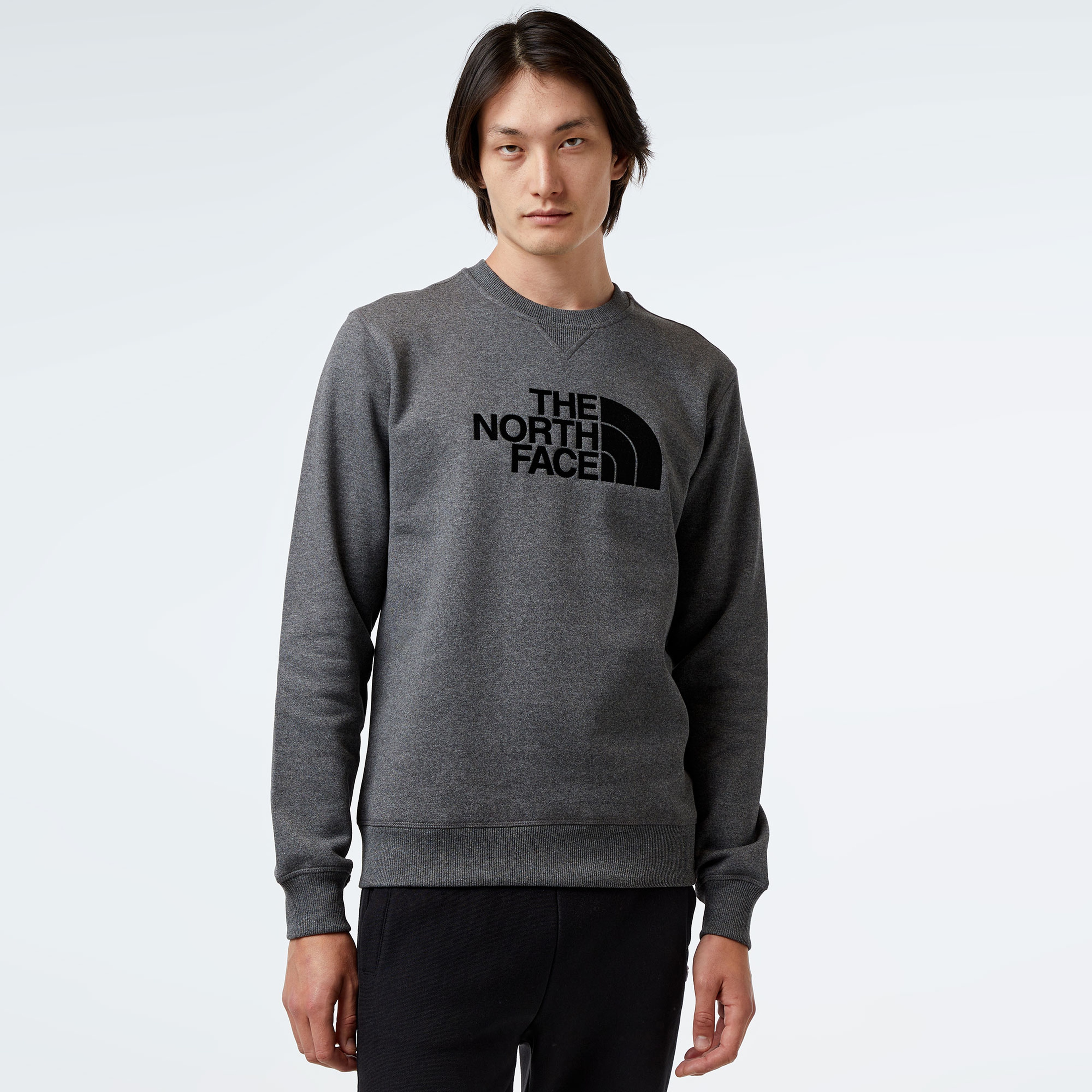 The North Face Drew Peak Crew Erkek Gri Sweatshirt