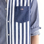 GANT Erkek Mavi Regular Fit Düğmeli Yaka Çizgili Gömlek