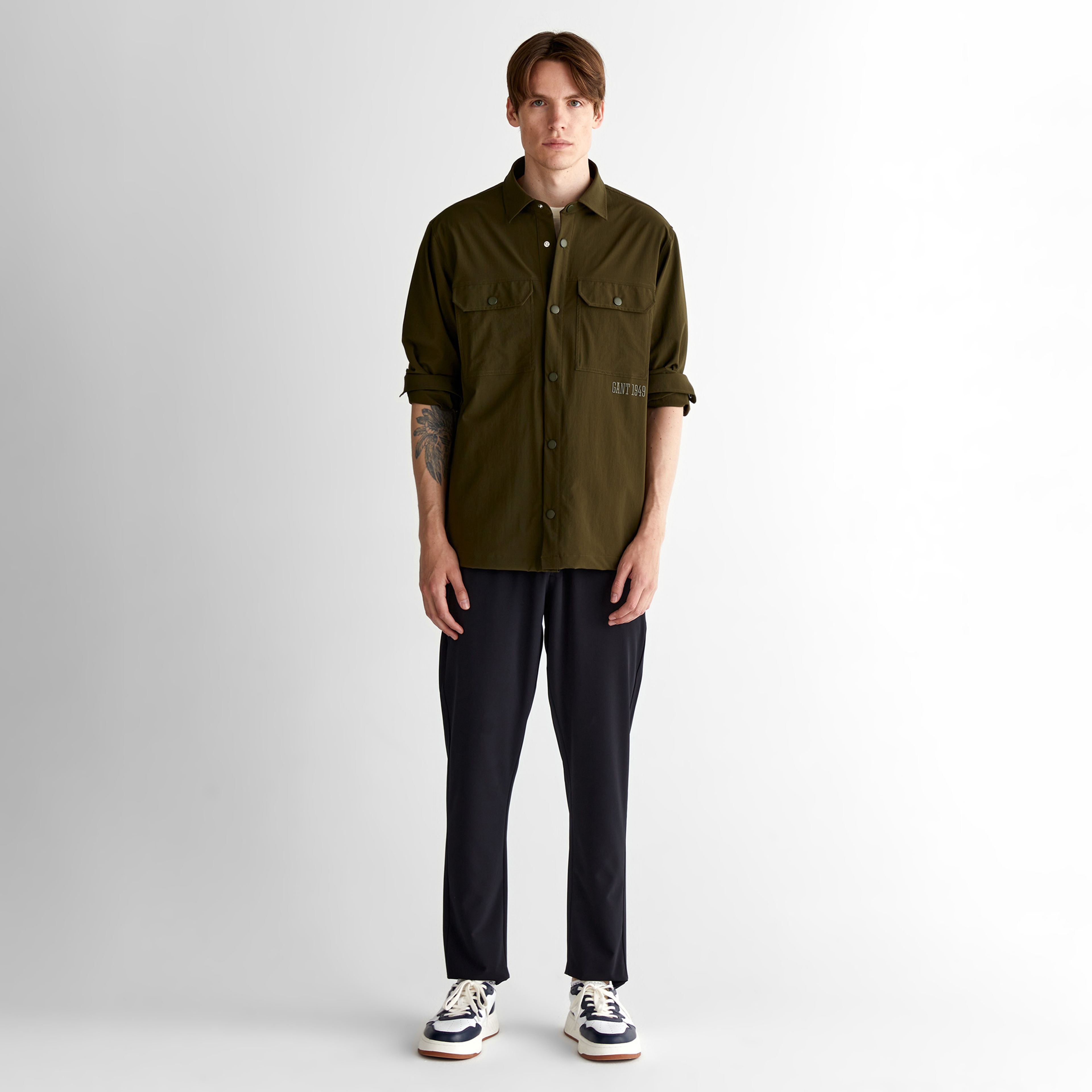 GANT Erkek Yeşil Relaxed Fit Klasik Yaka Gömlek