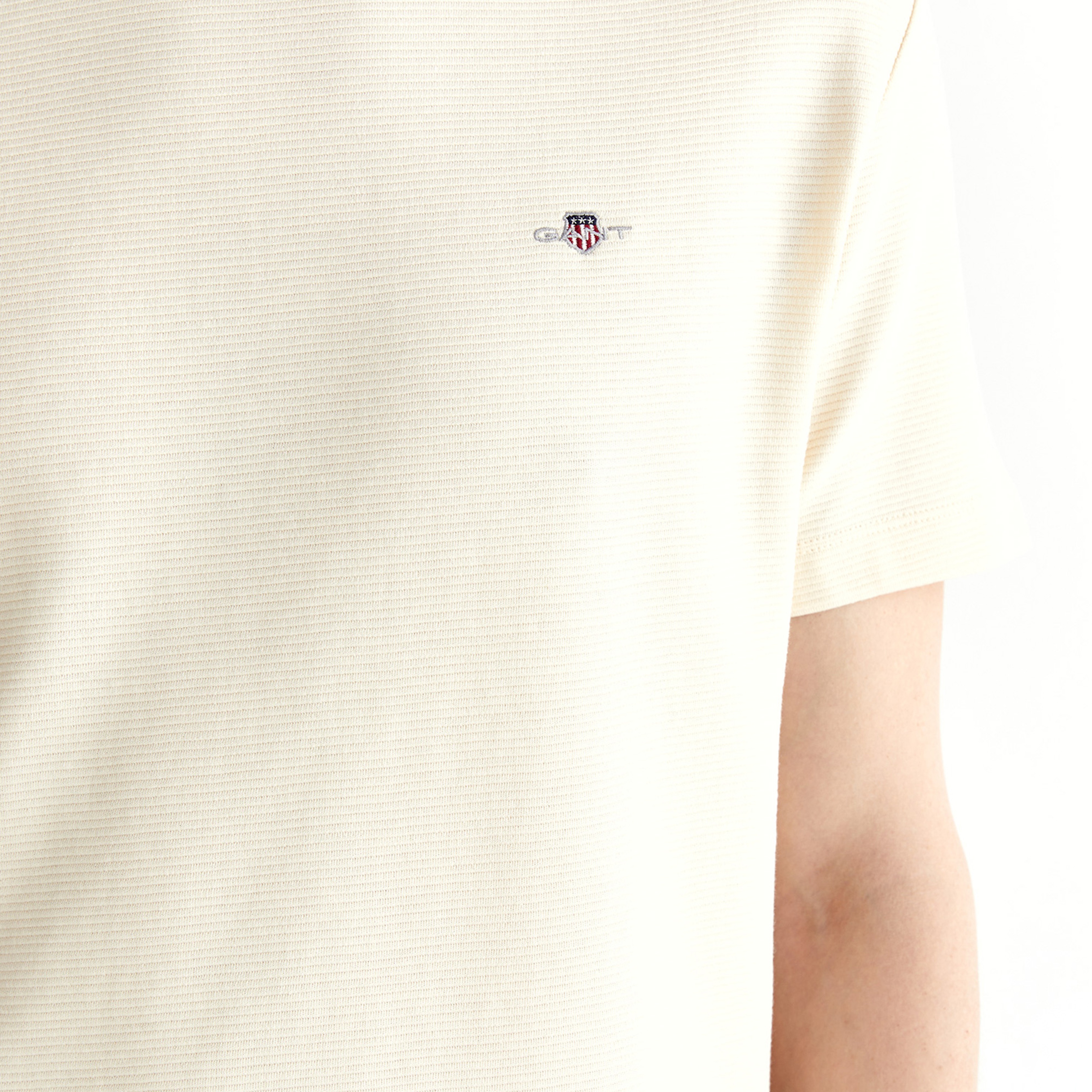 GANT Erkek Krem Bisiklet Yaka Regular Fit T-Shirt