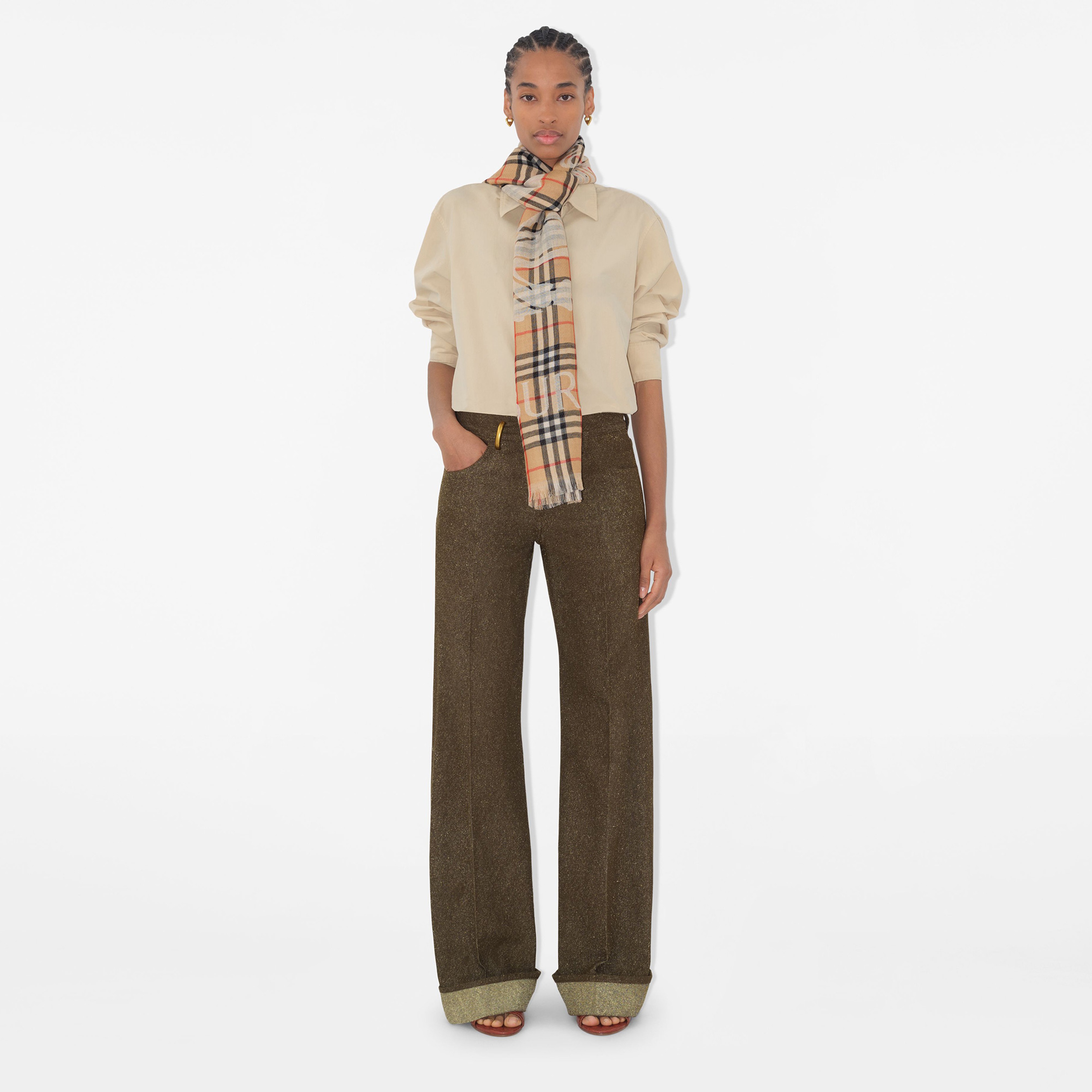 Burberry Wool Kadın Bej Atkı