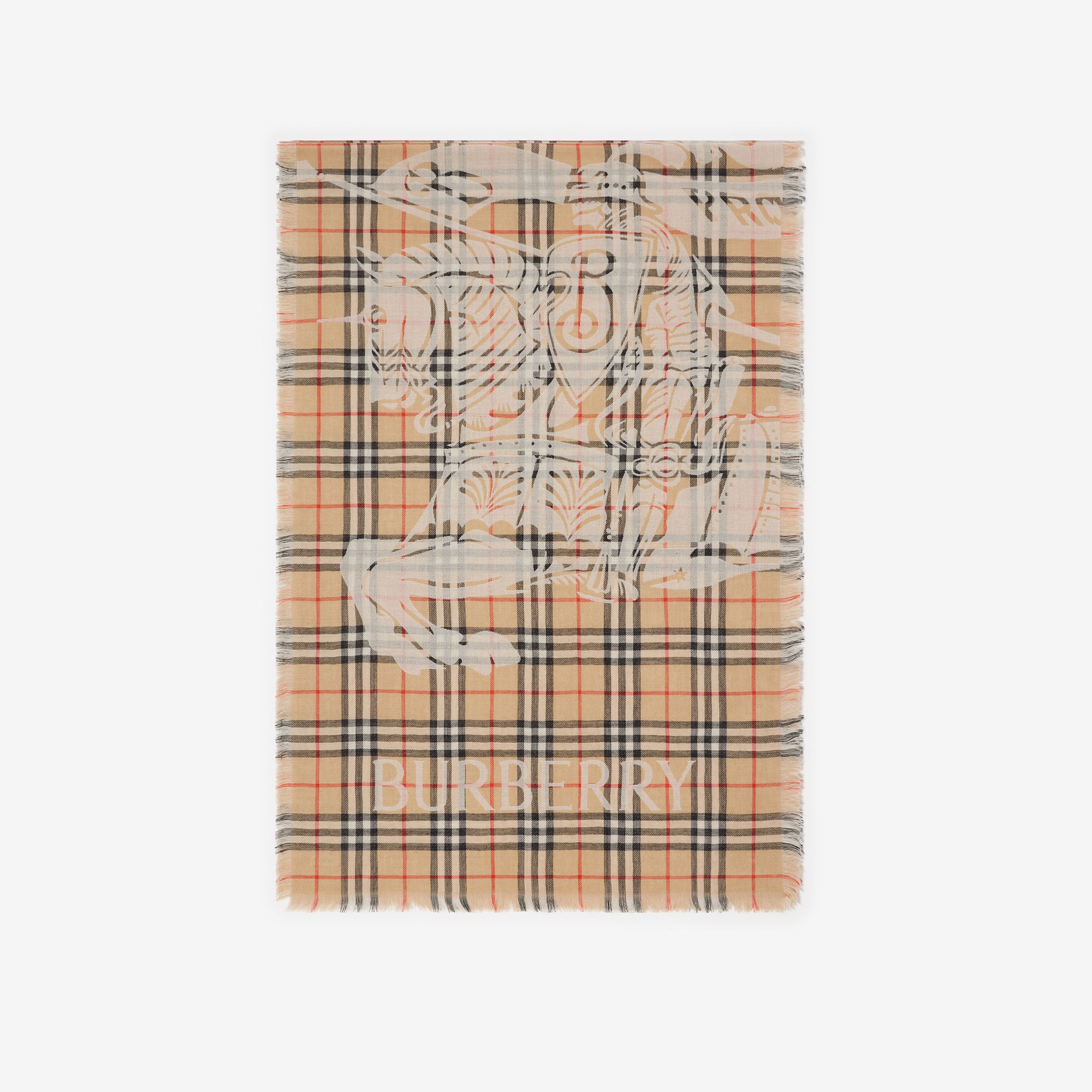 Burberry Wool Kadın Bej Atkı
