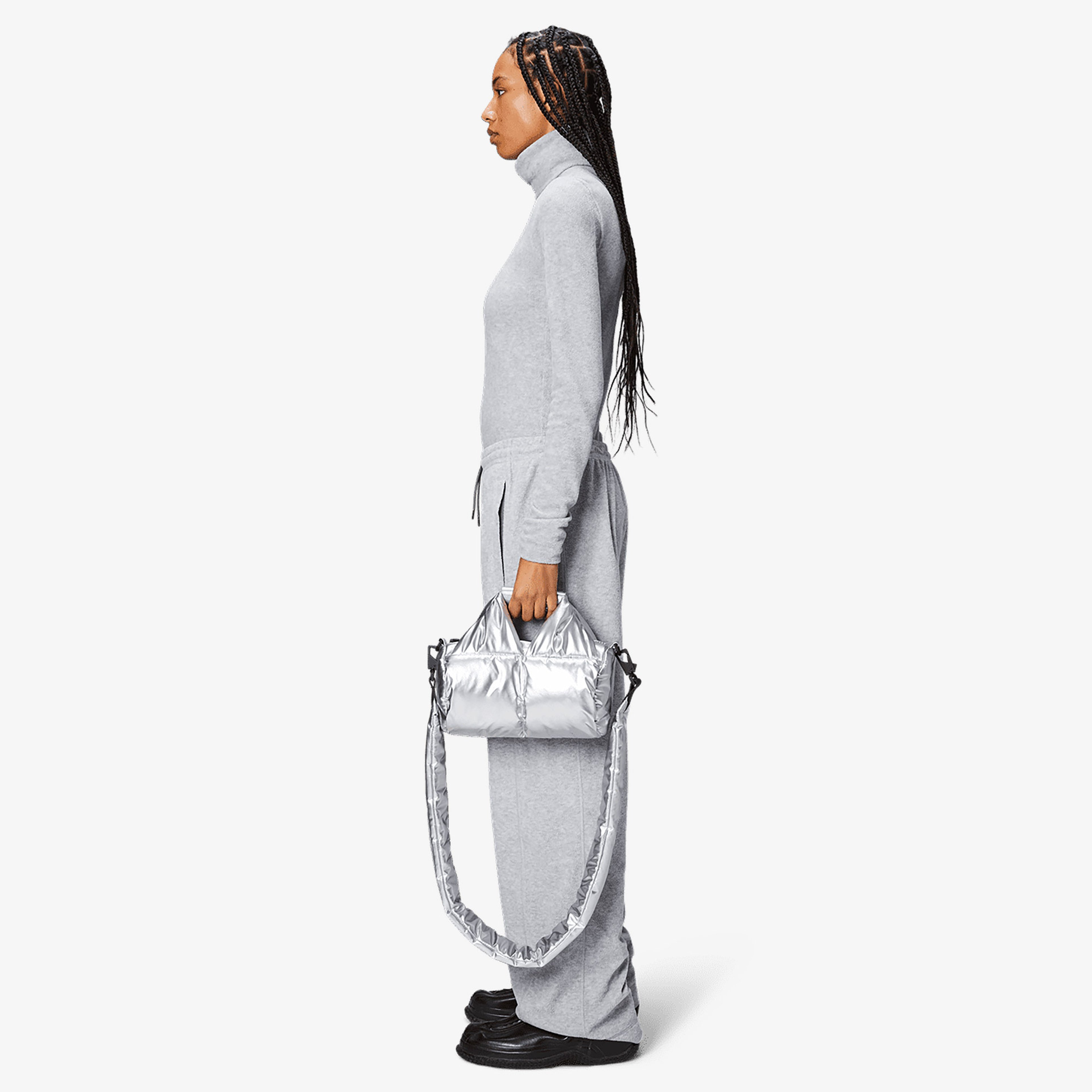 Rains Nyssa Puffer Duffel Crossbody Mini W3 Unisex Gri Omuz Çantası