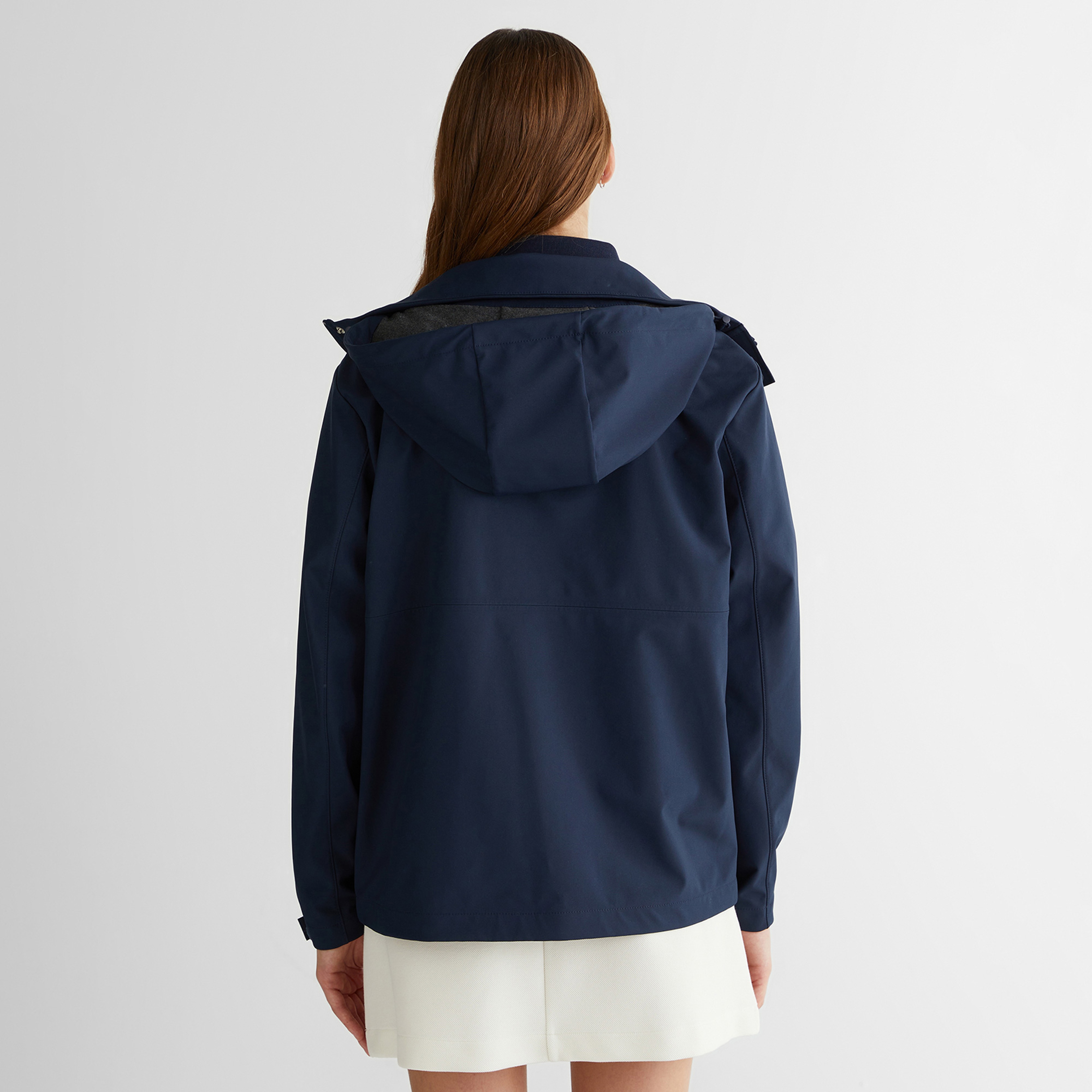 GANT Kadın Lacivert Kapüşonlu Logolu Ceket