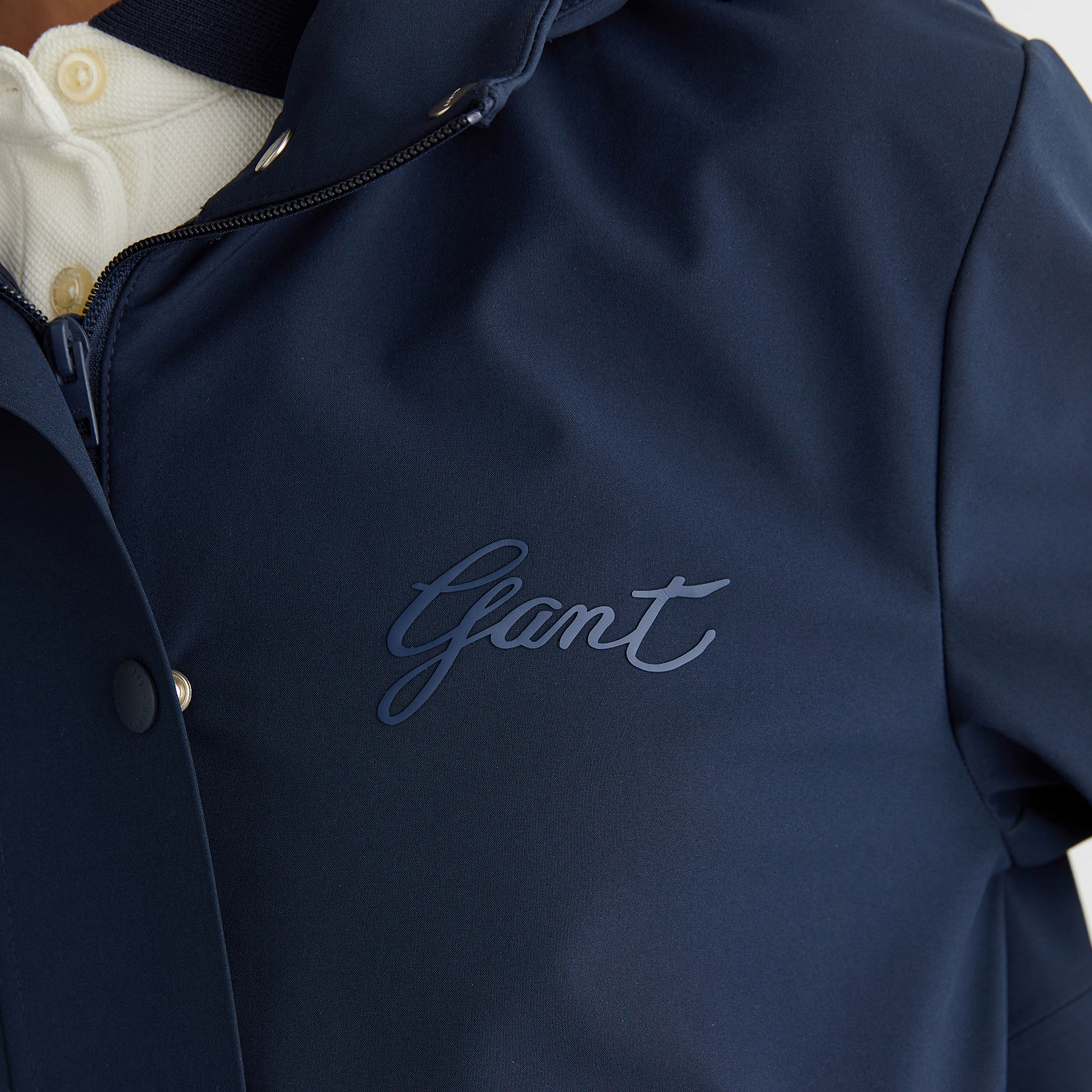 GANT Kadın Lacivert Kapüşonlu Logolu Ceket