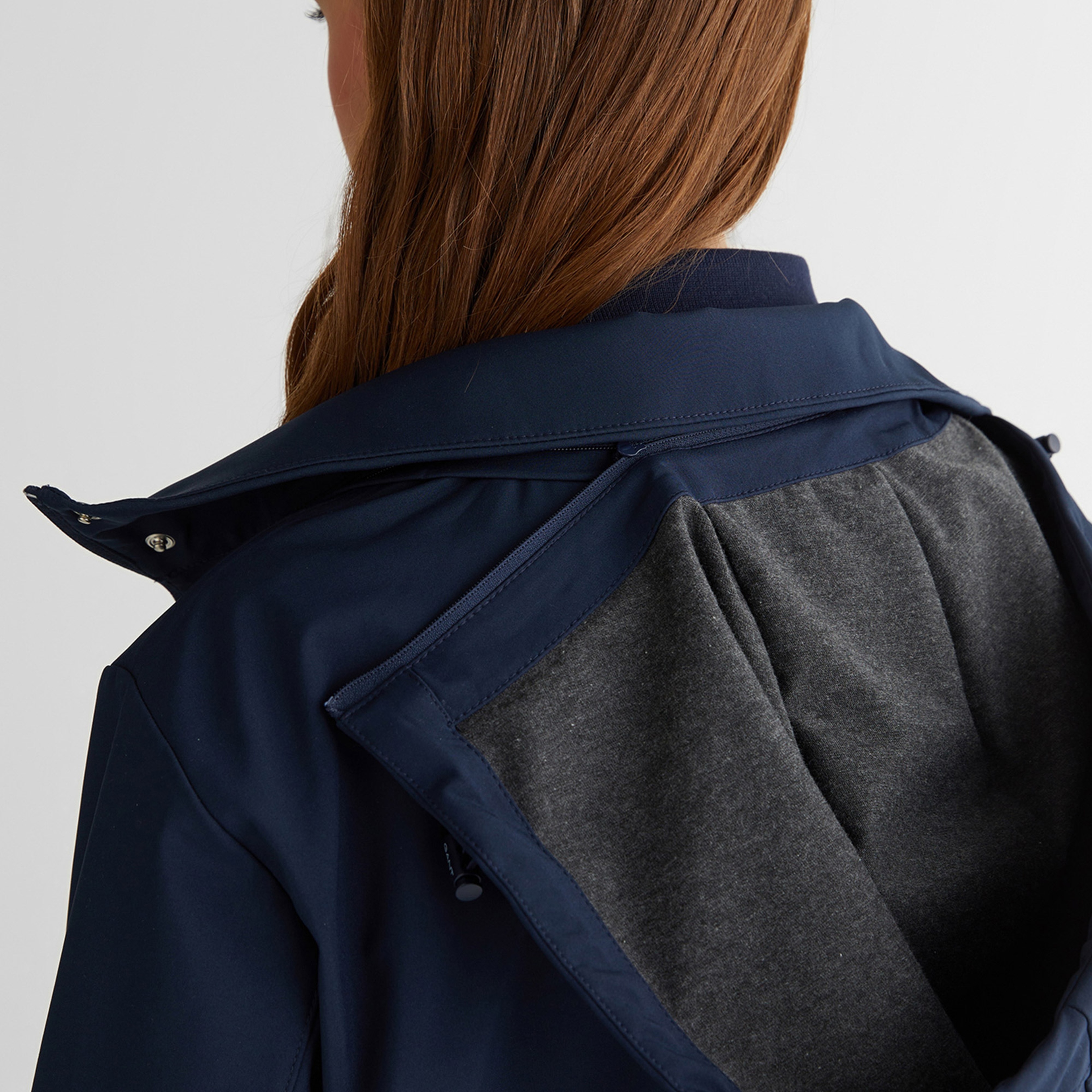 GANT Kadın Lacivert Kapüşonlu Logolu Ceket