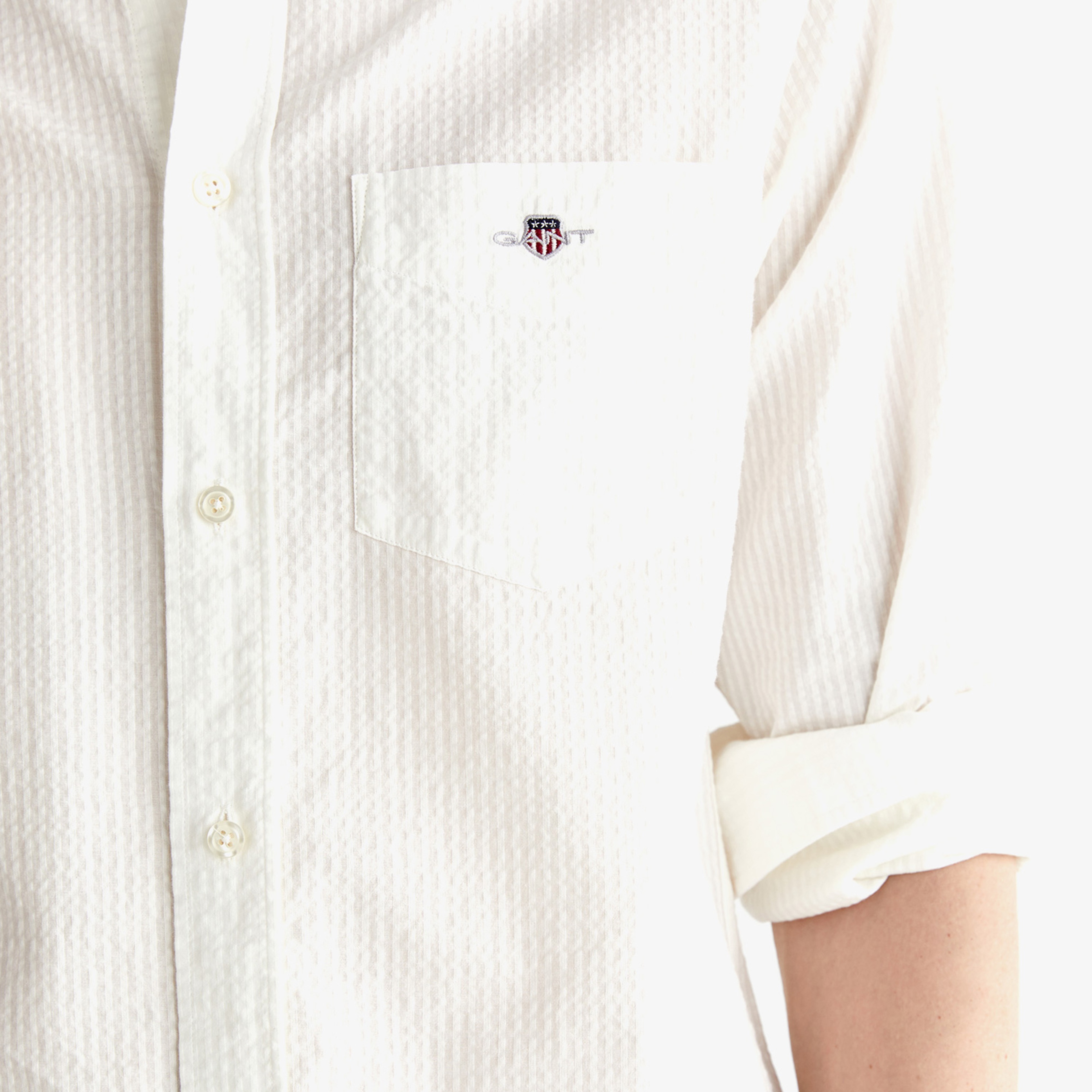 GANT Erkek Krem Regular Fit Klasik Yaka Gömlek