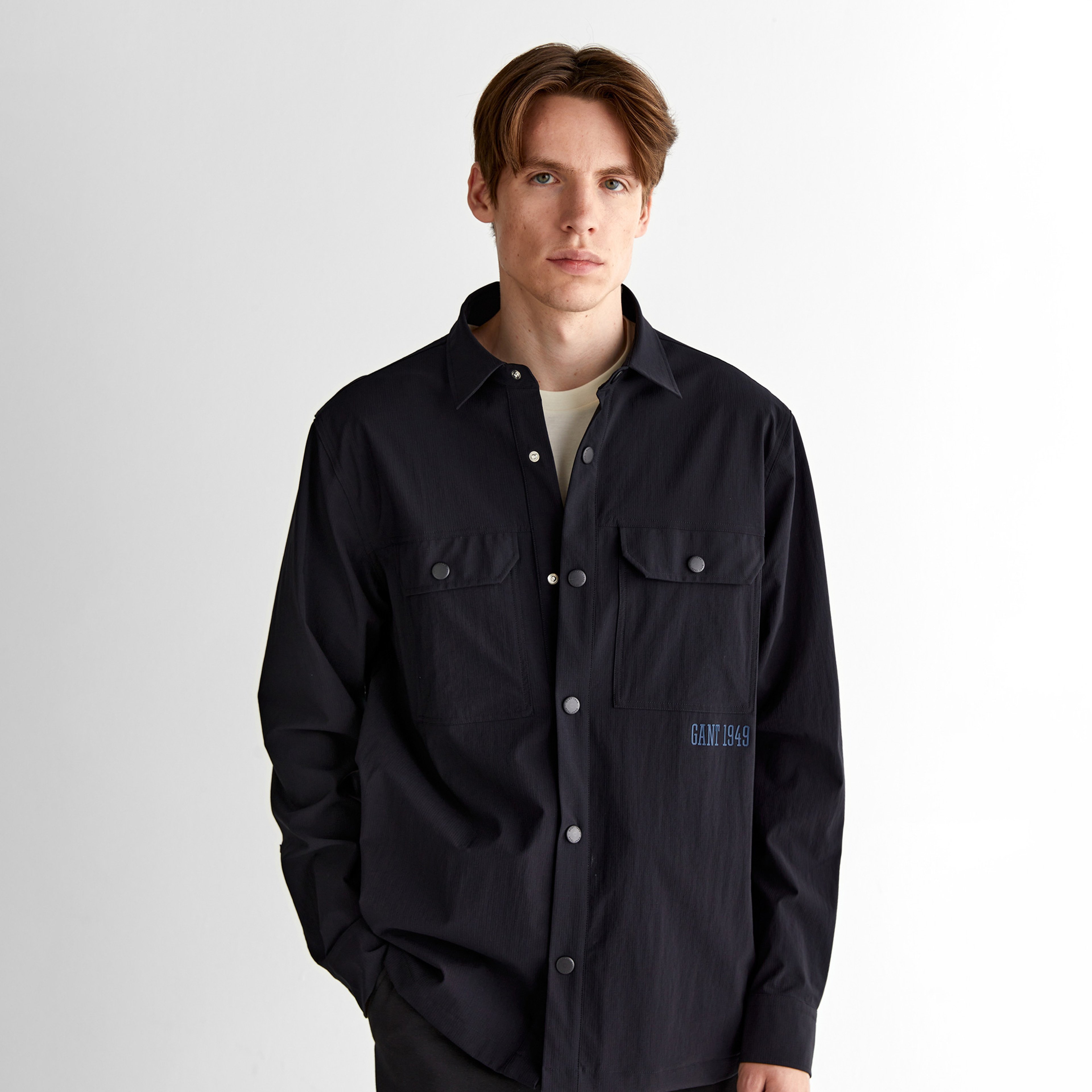 GANT Erkek Lacivert Relaxed Fit Klasik Yaka Gömlek