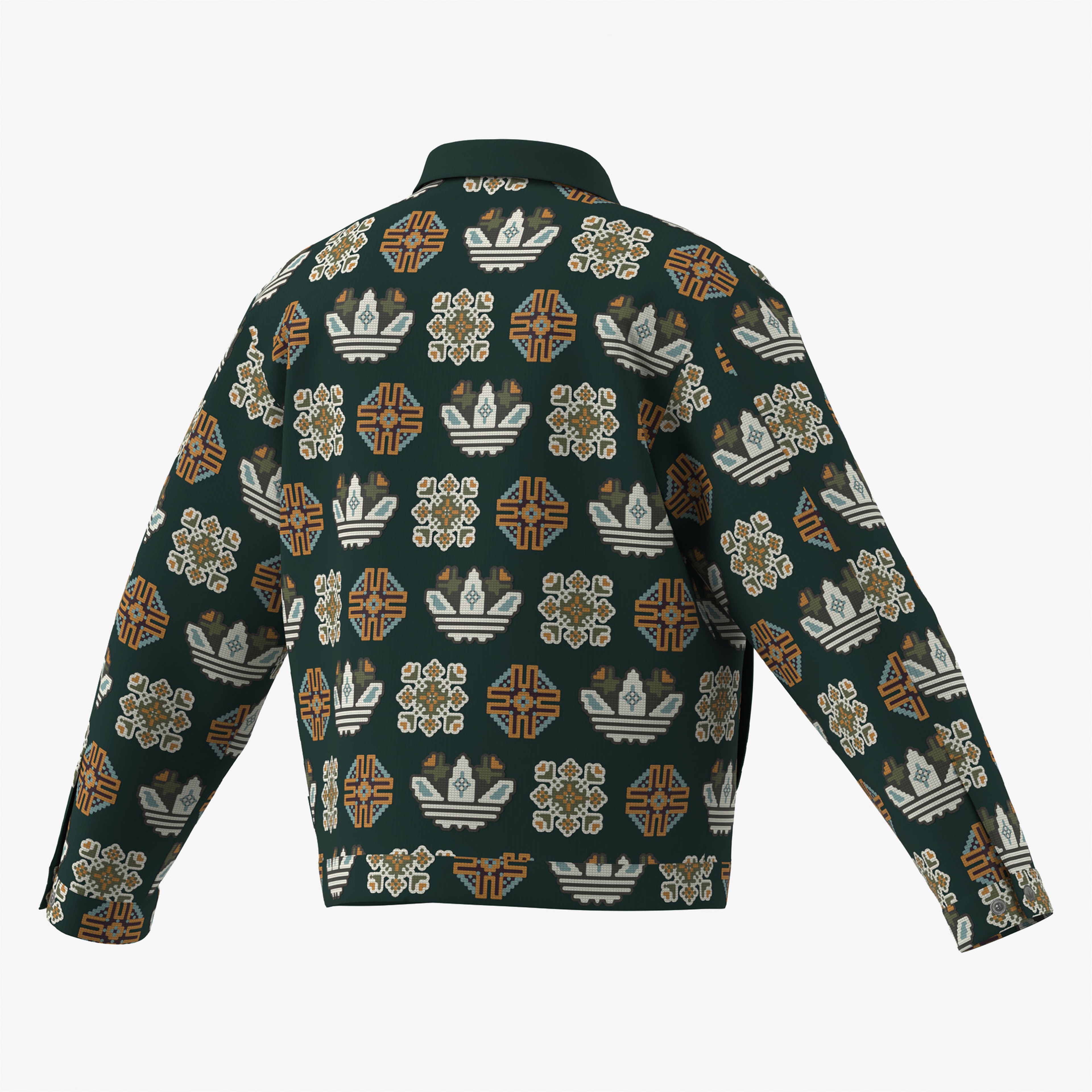 adidas Monogram Allover Print Loose Yeşil Ceket