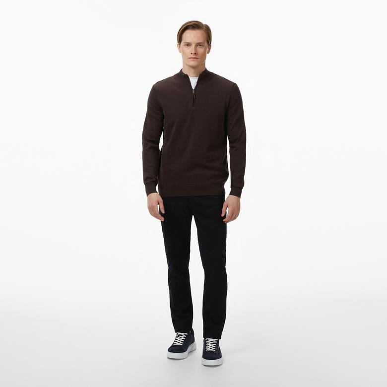 Nautica Erkek Kahverengi Classic Fit Kazak