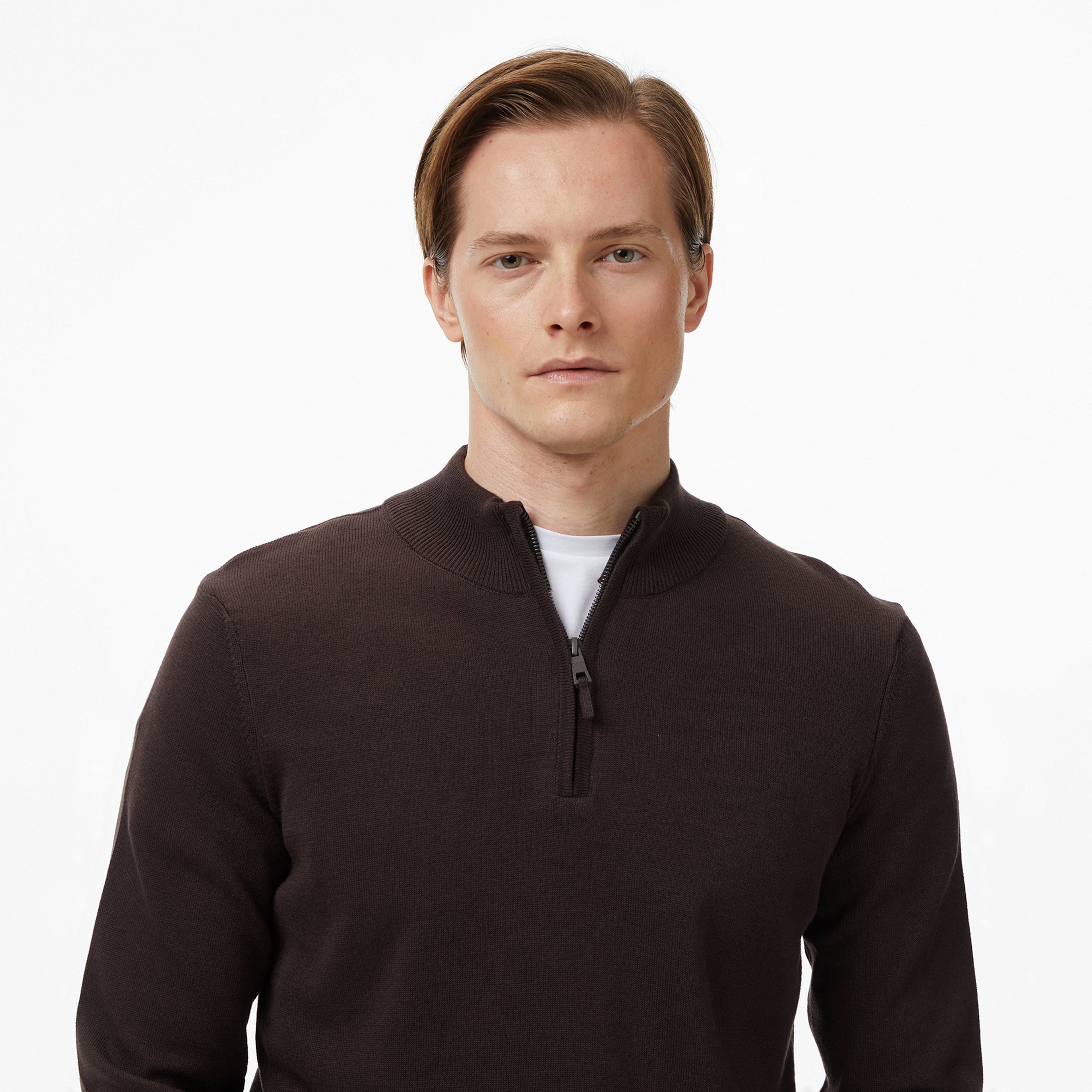 Nautica Erkek Kahverengi Classic Fit Kazak