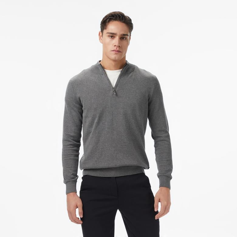 Nautica Erkek Gri Classic Fit Kazak