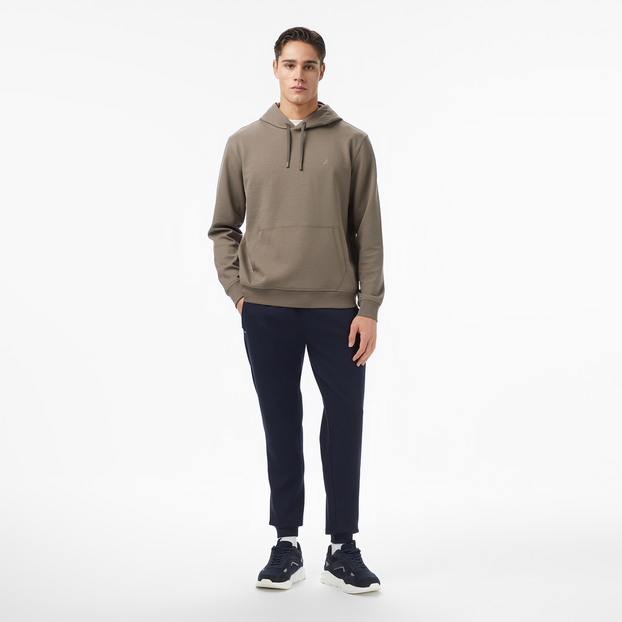 Nautica Erkek Kahverengi Classic Fit Kapüşonlu Sweatshirt